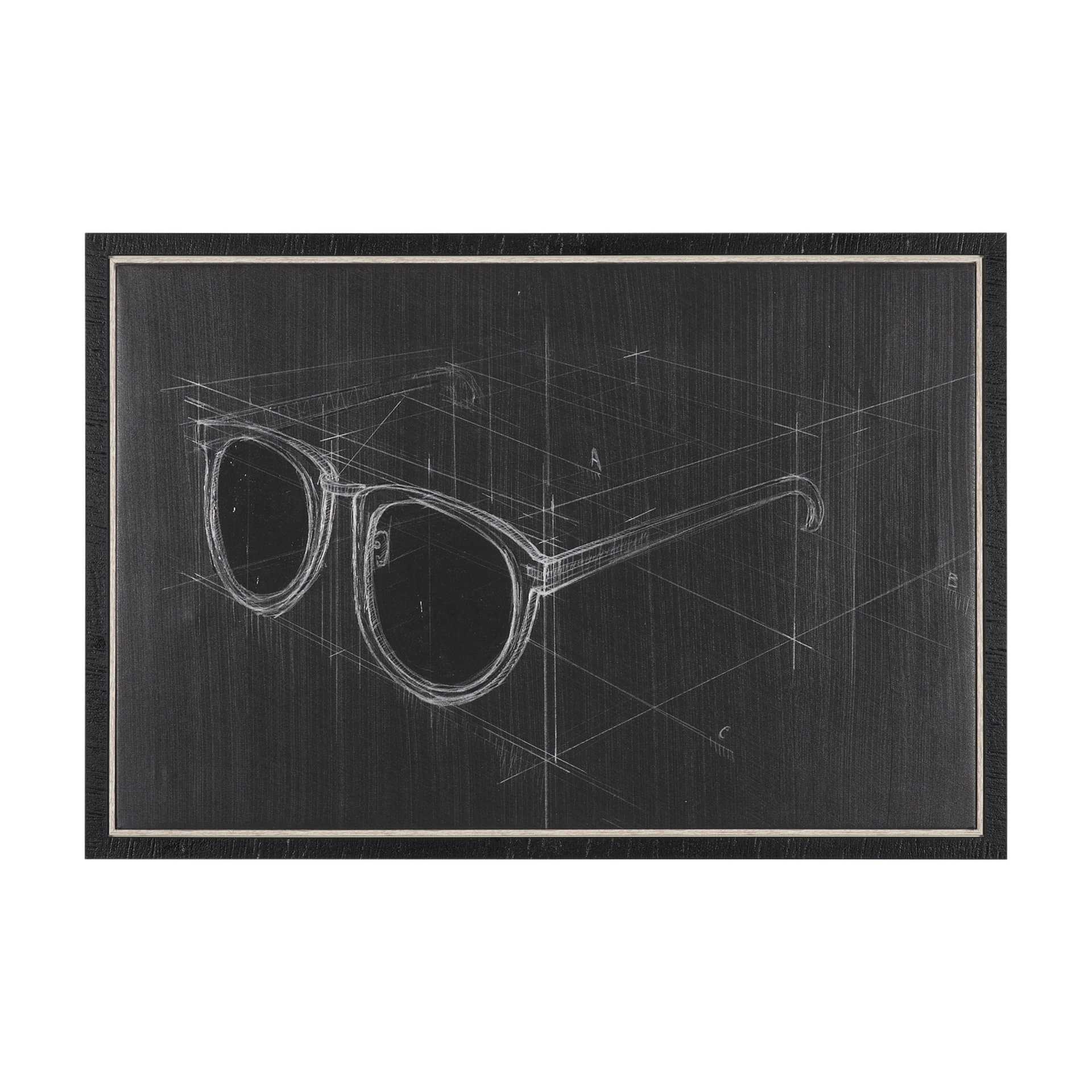 Glasses II by Dayna Matthews a Hand Embellished Textured Framed Canvas — product photograph