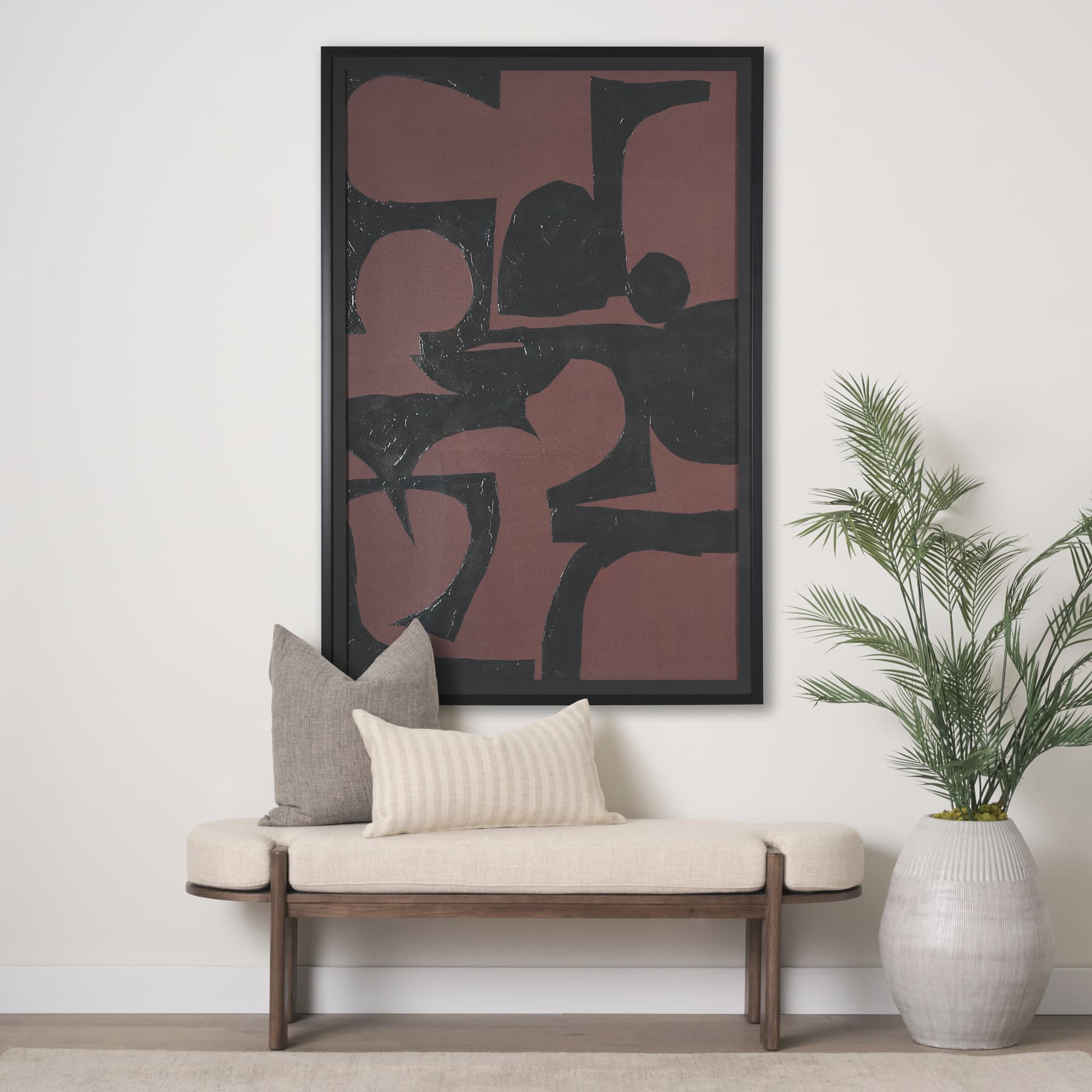 Tempelhof by Mercana Studio a Hand Embellished Textured Framed Art Print Matted under Glass — in a styled room