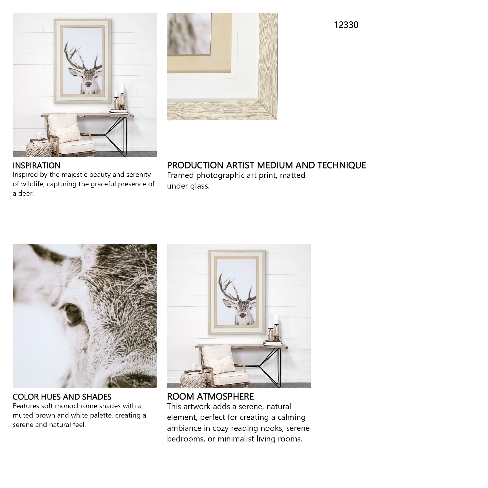 Ciervo 1 by THE Studio a Framed Photo Art Print Matted under Glass — in a styled room