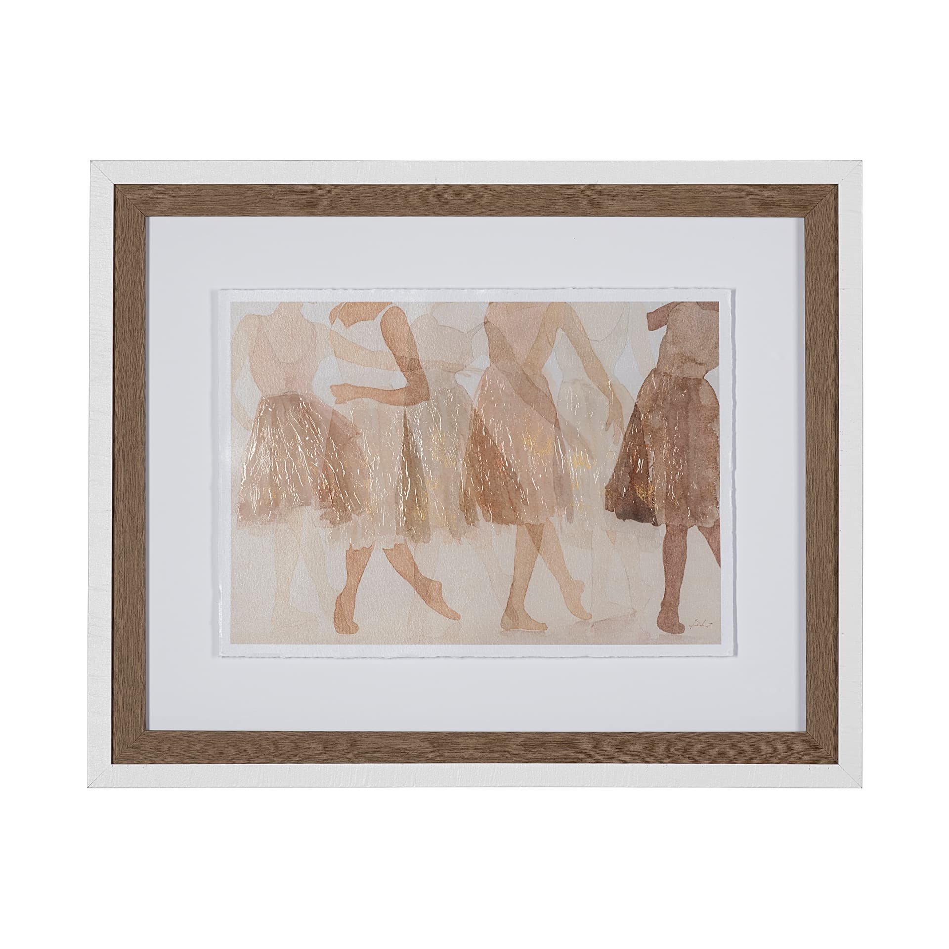 Posture by Mercana Studio a Hand Embellished Textured Framed Art Print Matted under Glass — product photograph