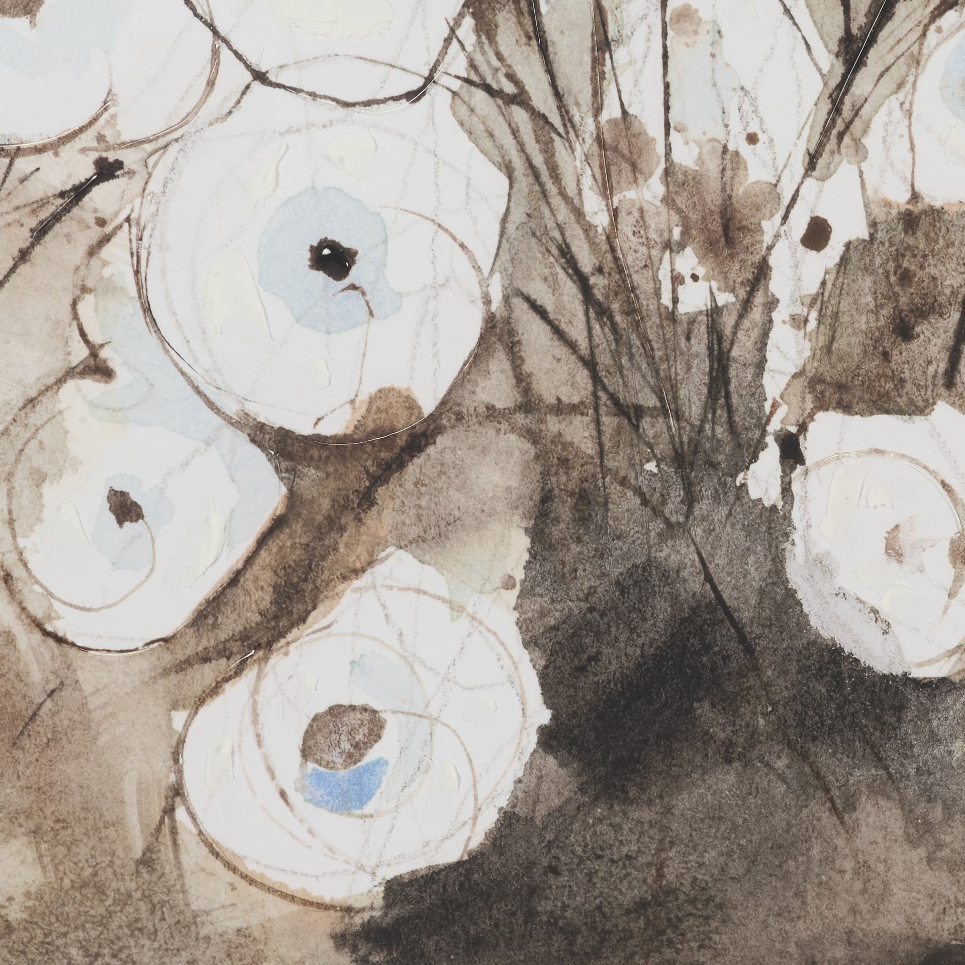 Butterfly Ranunculus II by Mercana Studio Hand-Embellished Framed Artwork Matted under Glass — product photograph
