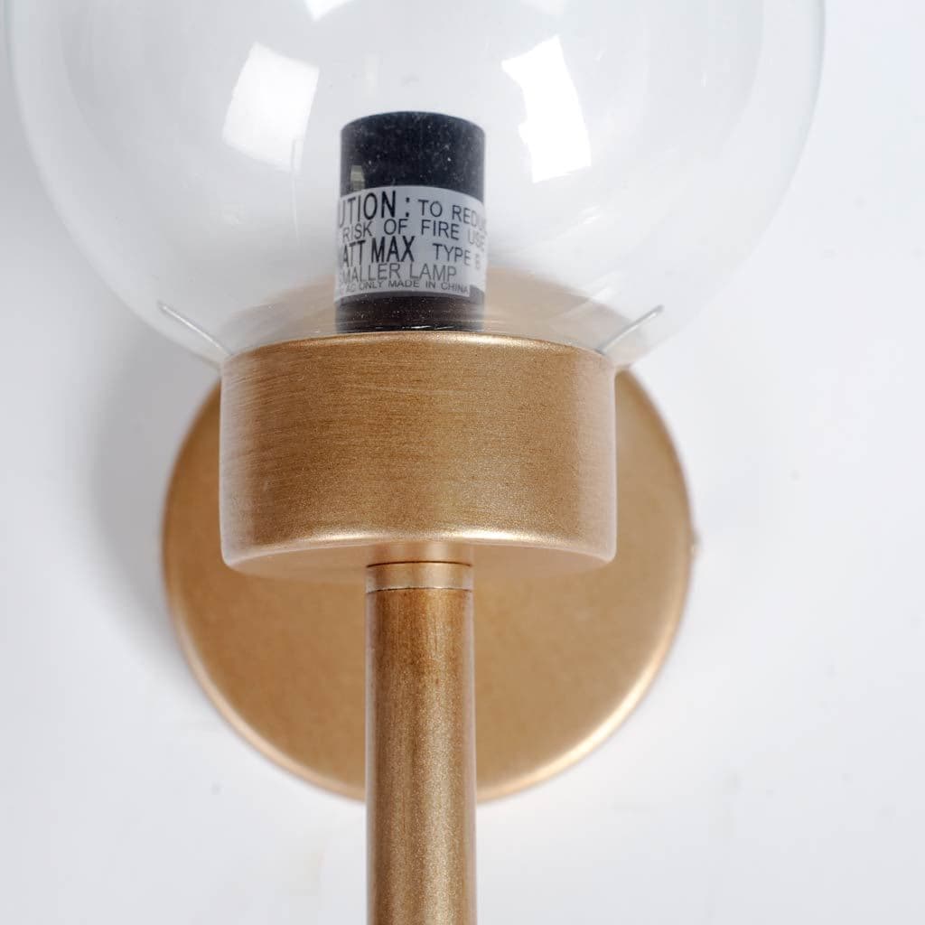 Boltern I 6x12 Gold Toned Glass Globe Wall Sconce — product photograph
