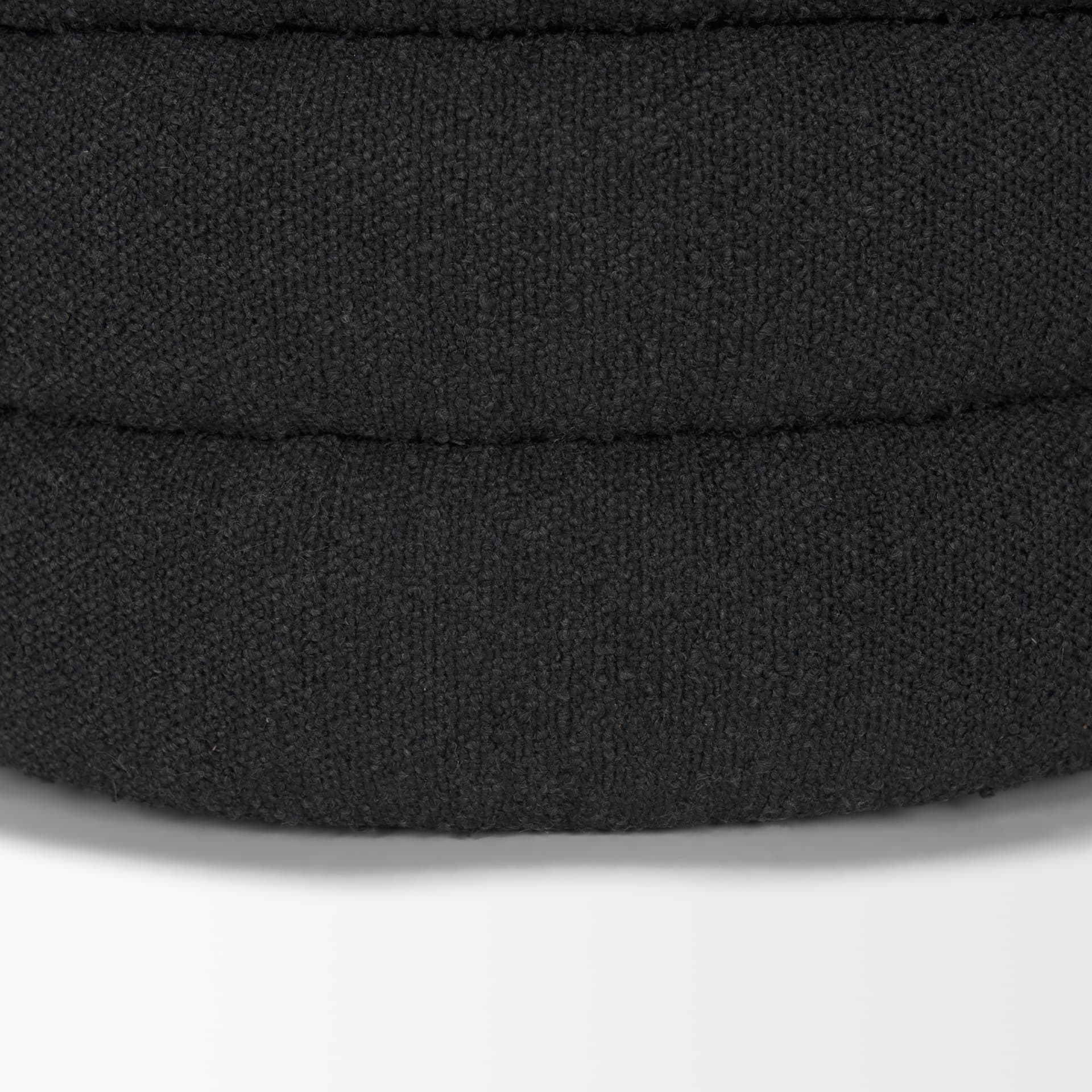 Elise Black Boucle Upholstered Storage Ottoman — product photograph