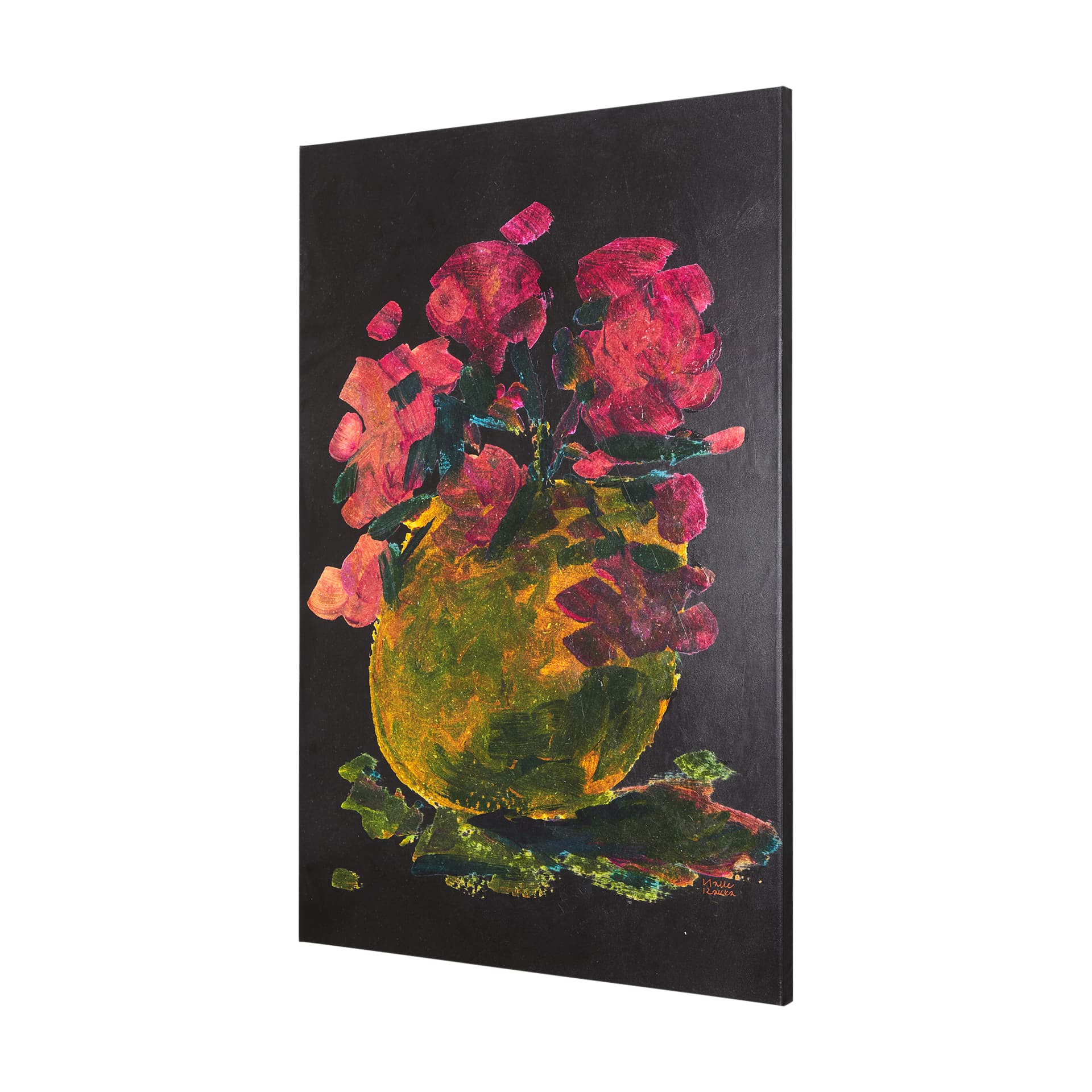 Midnight Flower II by Mercana Studio a Hand Embellished Textured Canvas — product photograph