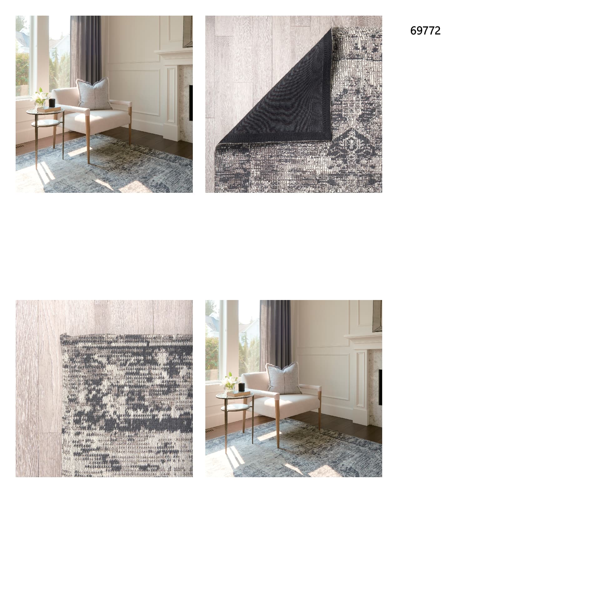 Greyson 8 x 10 Gray Wool and Polyester Area Rug — in a styled room