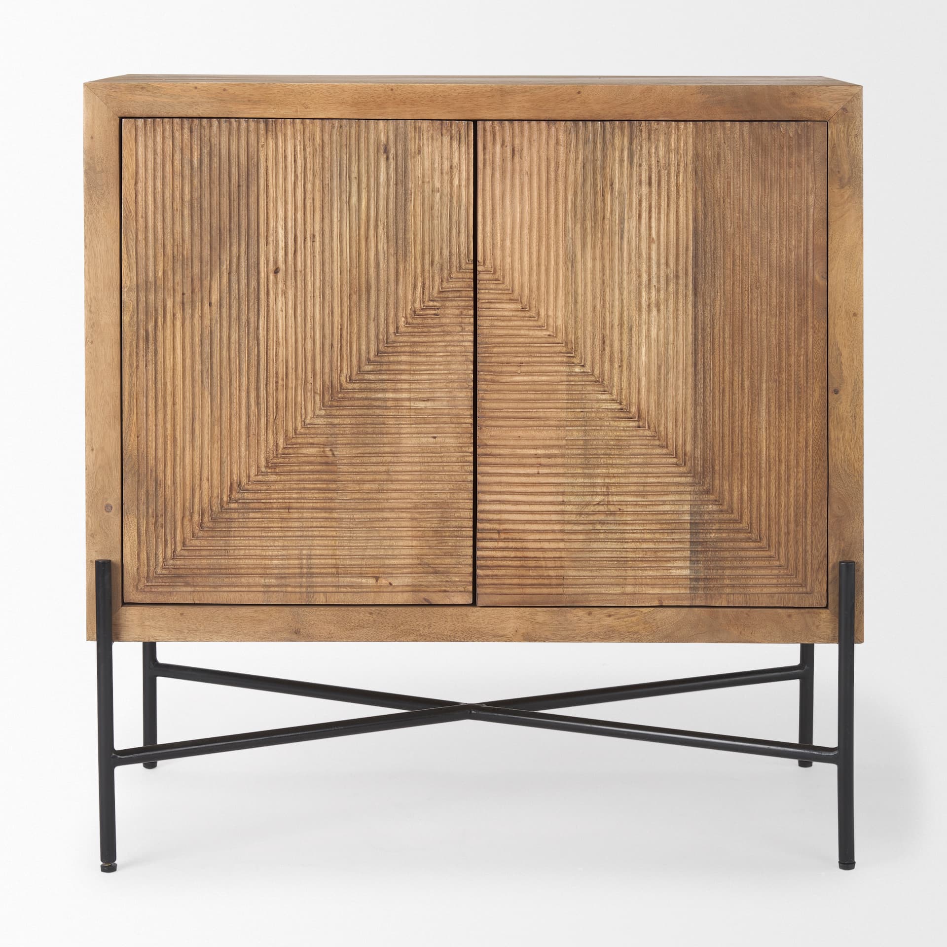 Cairo 36.0L x 19.5W x 36.0H 2 Door Wood and Metal Cabinet — product photograph
