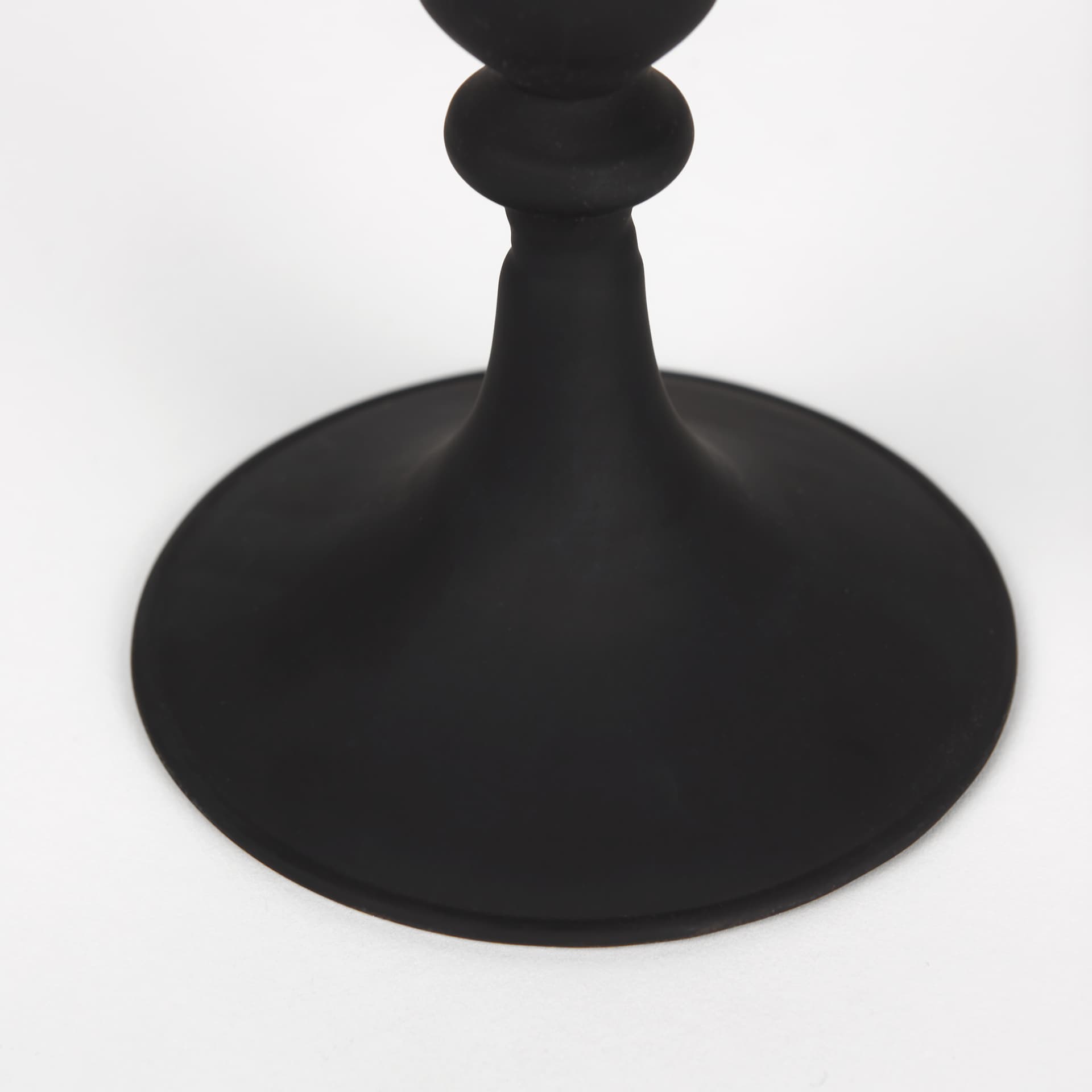 Haute Small Matte Black Blown Glass Candlestick — product photograph