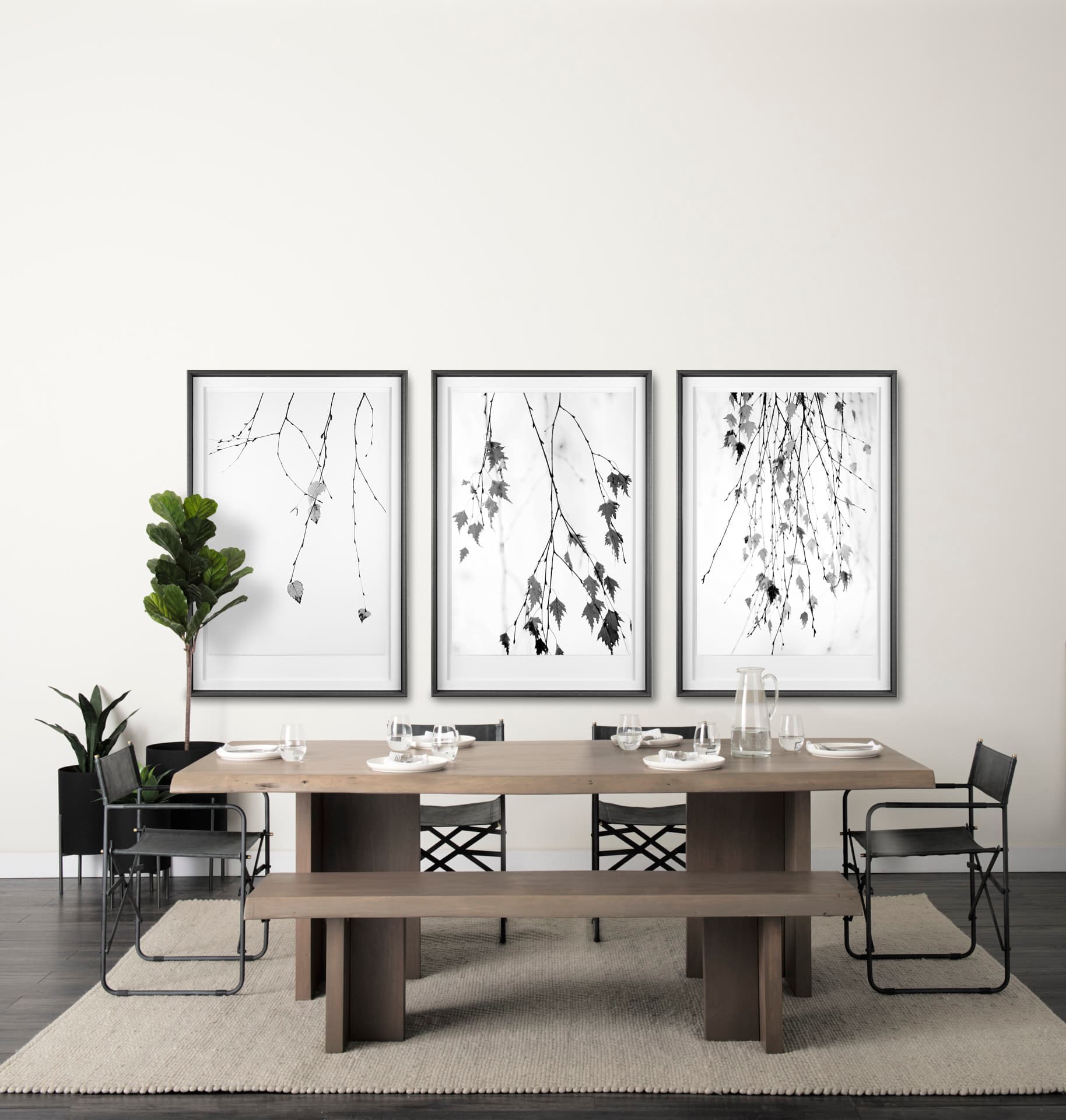 Solo by Rebecca Cozart a Hand Embellished Textured Framed Art Print Matted under Glass — in a styled room
