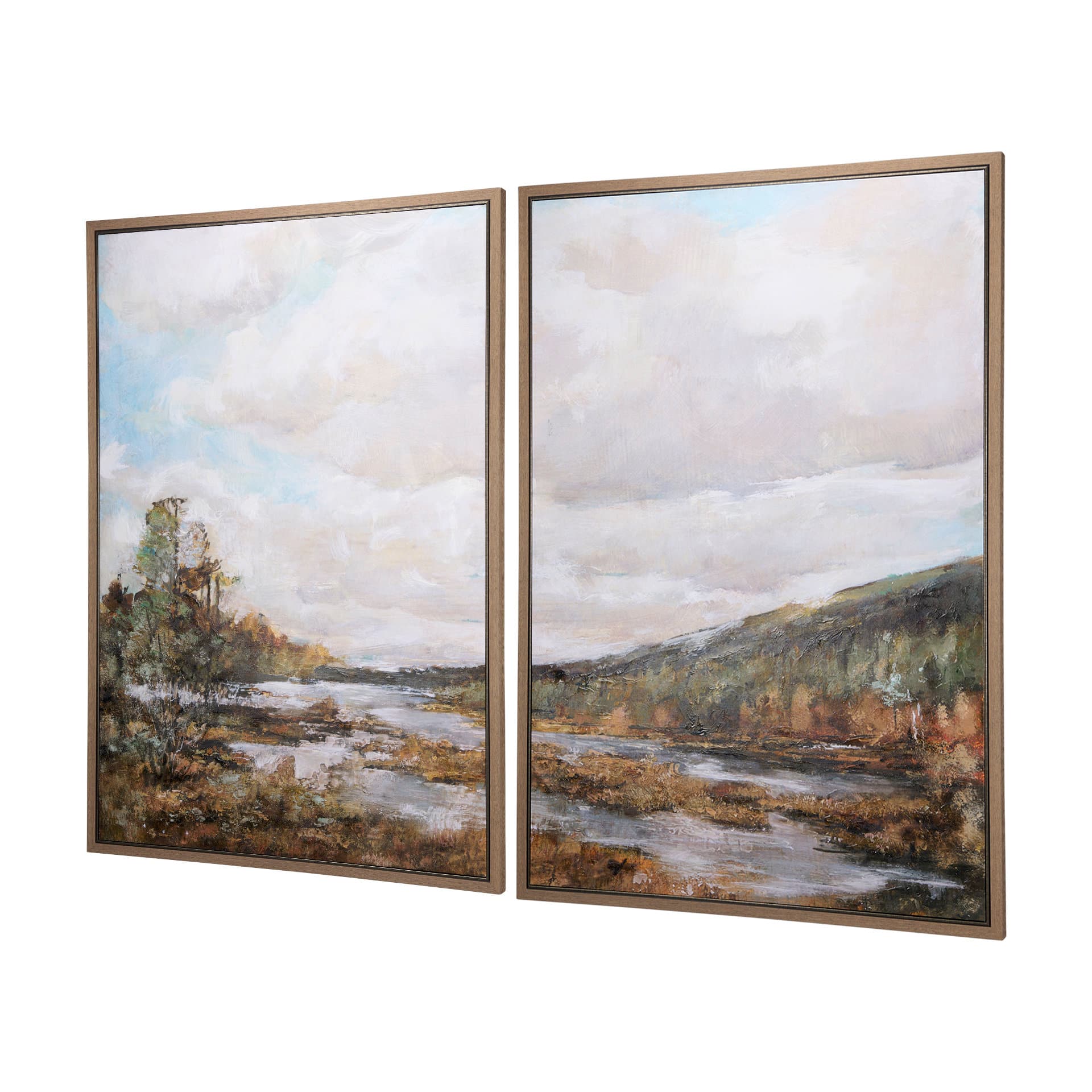 River Valley by Mercana Studio a Hand Embellished Textured Framed Canvas — product photograph