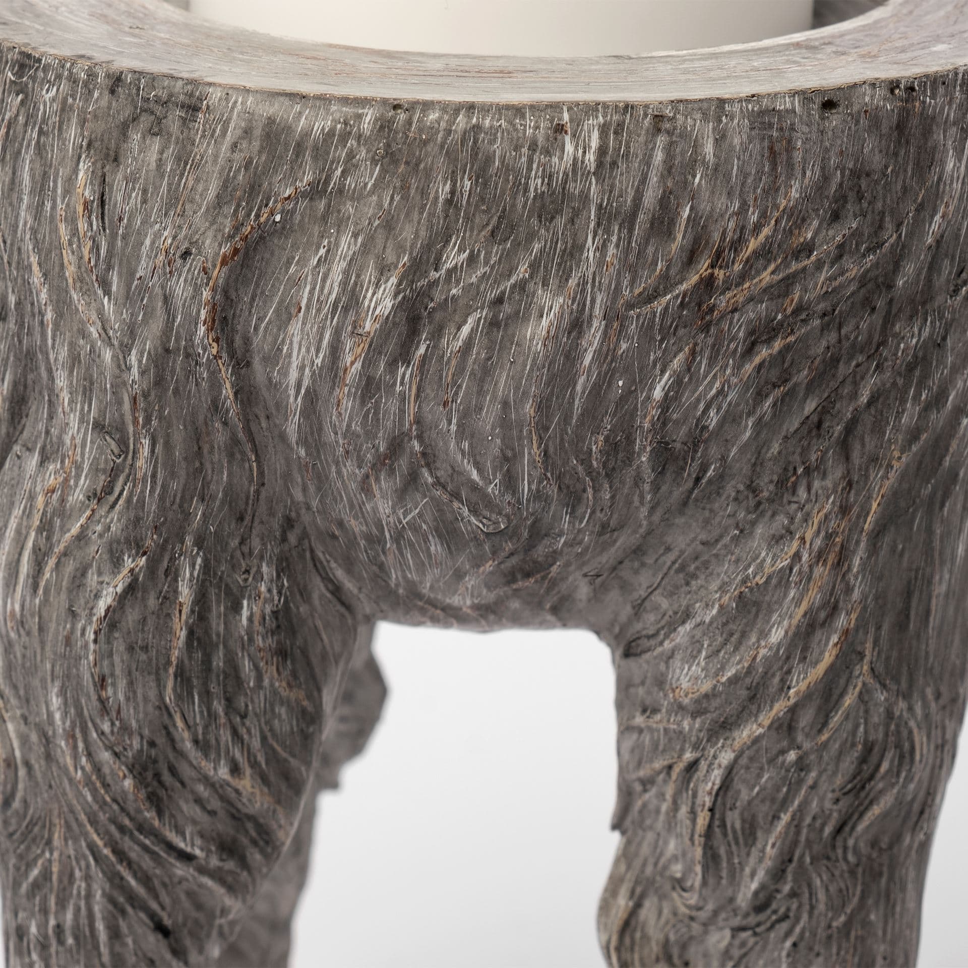 Pan Small Gray Ceramic Hoofed Table Candle Holder — product photograph