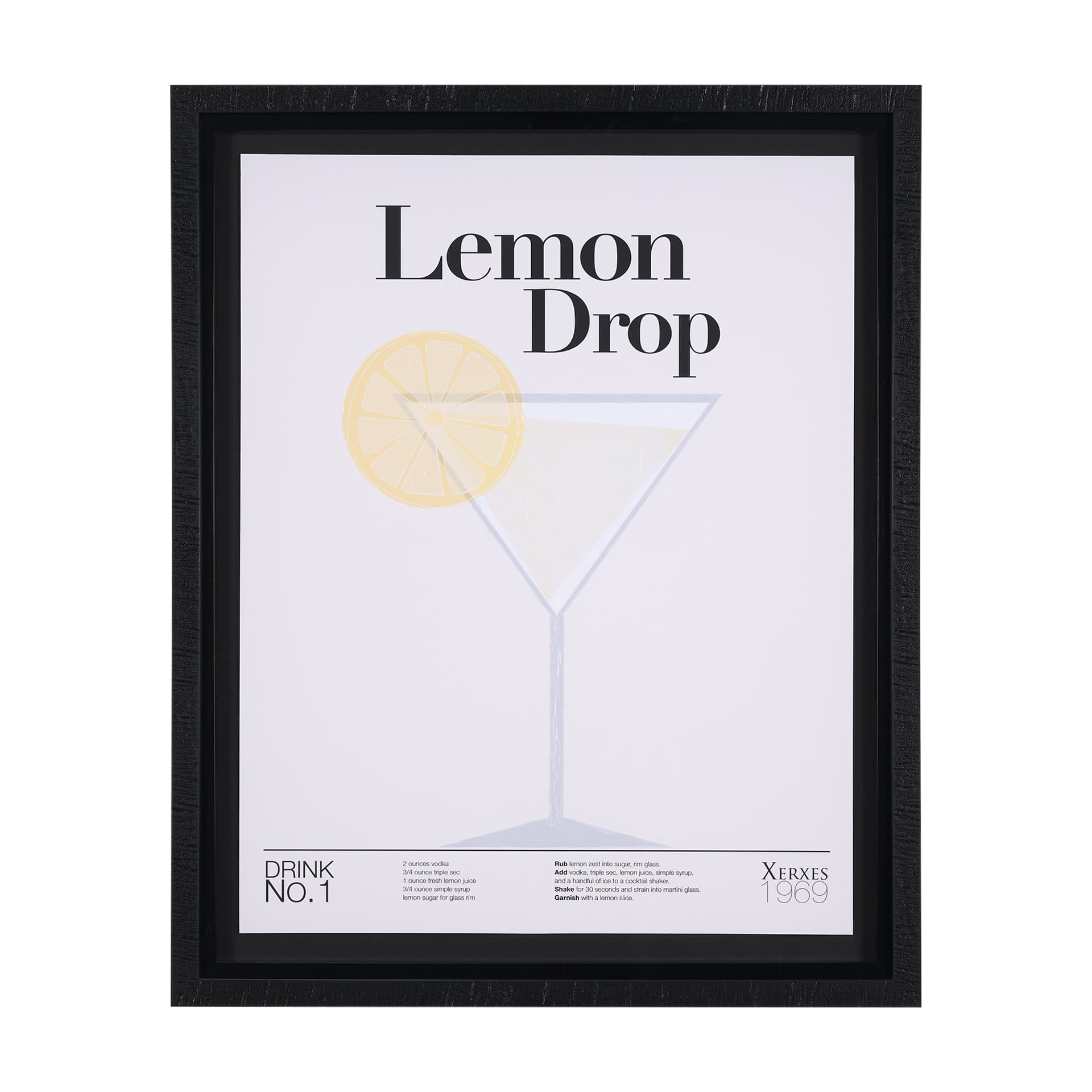 Lemon Drop by Mercana Studio a Hand Embellished Textured Framed Art Print Matted under Glass — product photograph