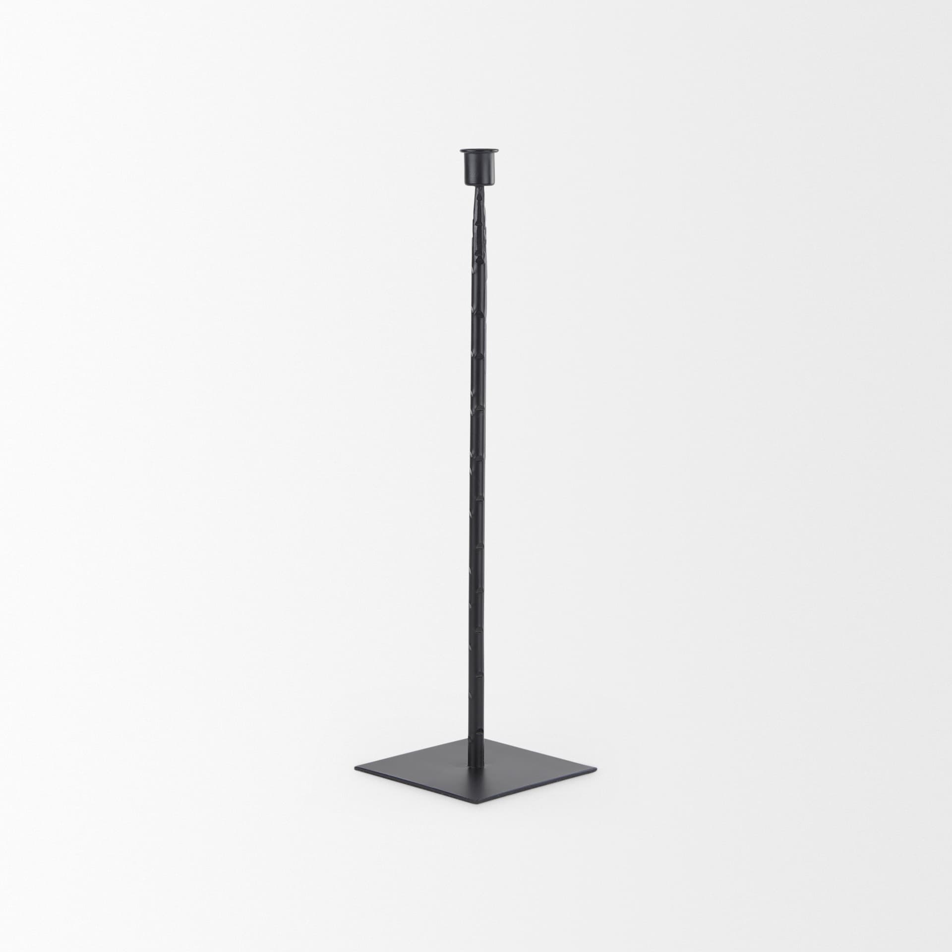 Porter 5.0L x 5.0W x 18.0H Medium Black Iron Candle Holder — product photograph