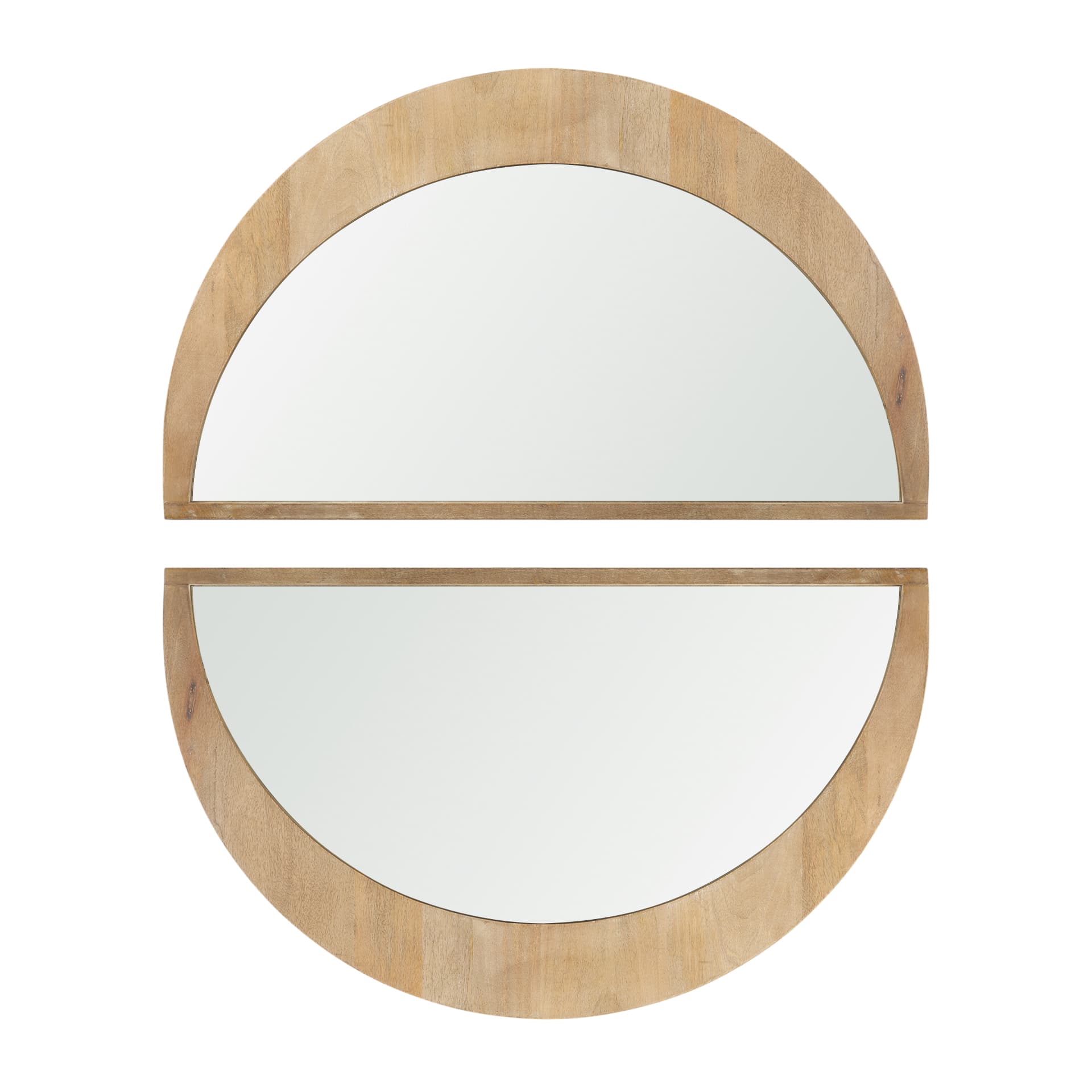 Celeste Light Brown Wood Small Mirror — product photograph