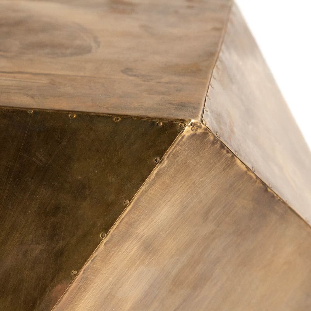 Exagoni 26" x 18.5" Hexagonal Brass Plated Hexagonal End/Side Table — product photograph