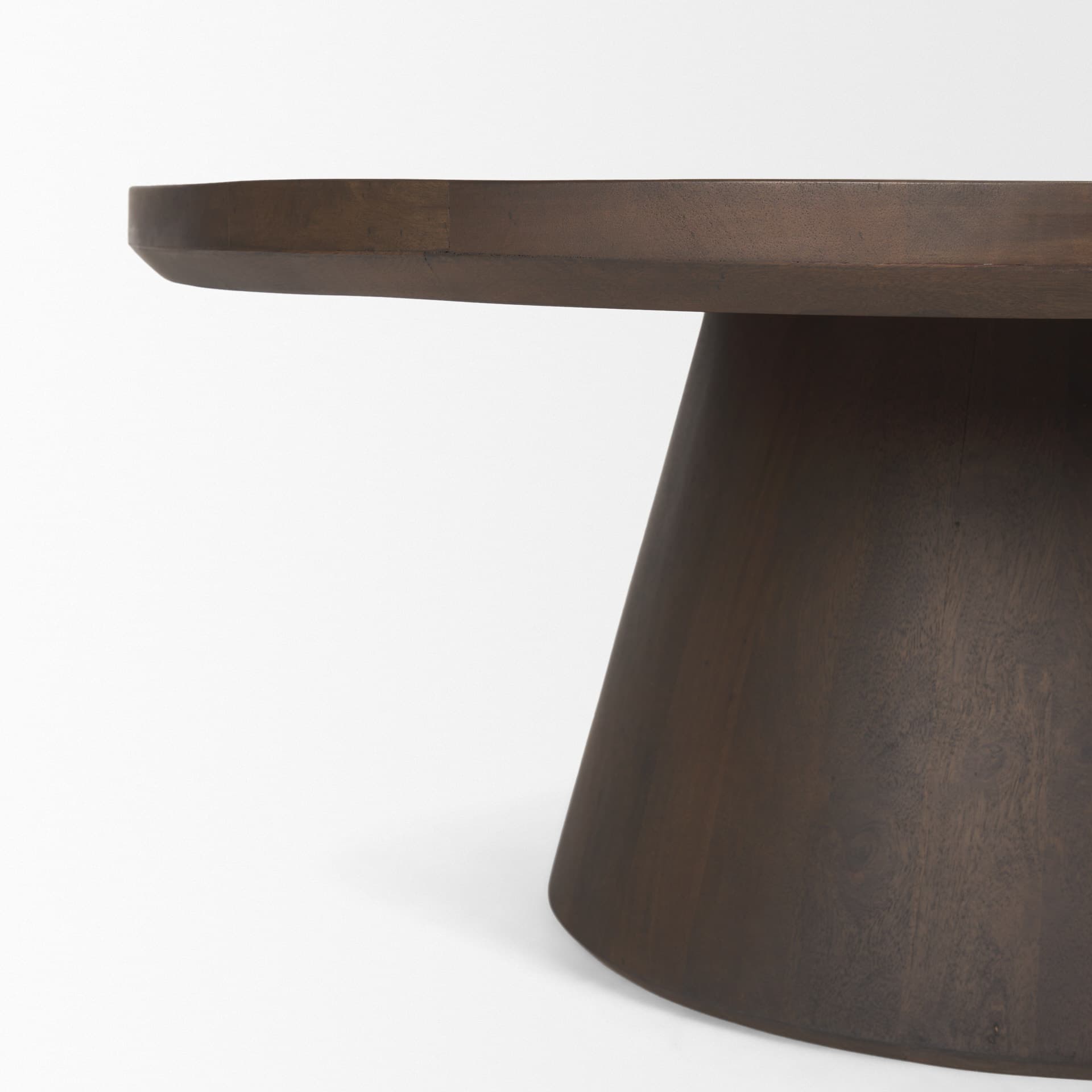 Takoda Dark Brown Wood Tapered Drum Nesting Coffee Tables — product photograph