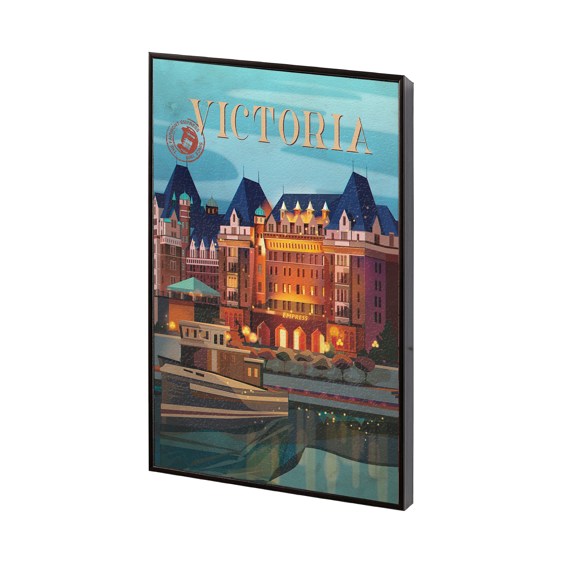 Victoria Go Canada (SM) by Mercana Studio a Hand Embellished Decograph Framed Art Print — product photograph
