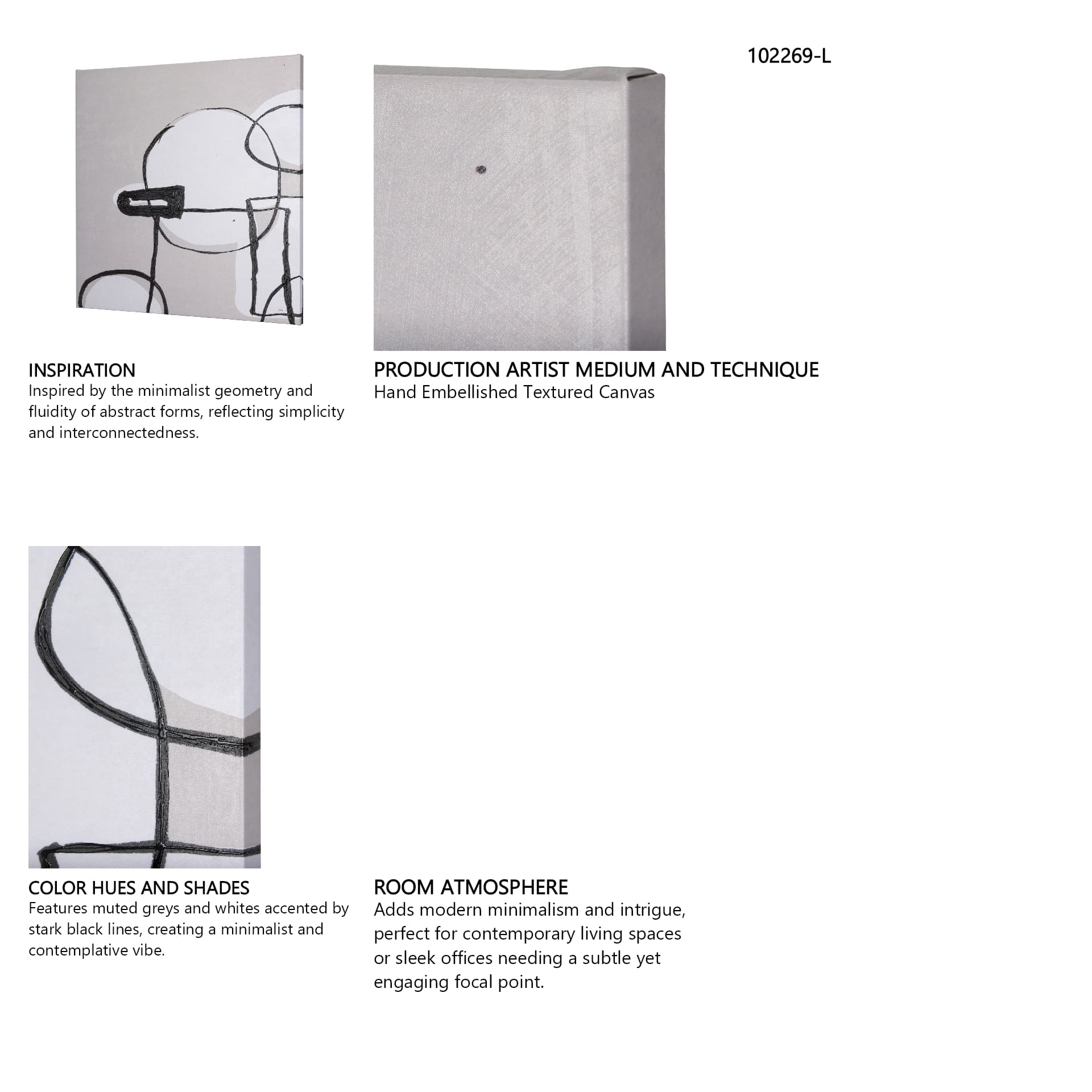 Neutral Shapes I by Mercana Studio a Hand Embellished Textured Canvas — in a styled room