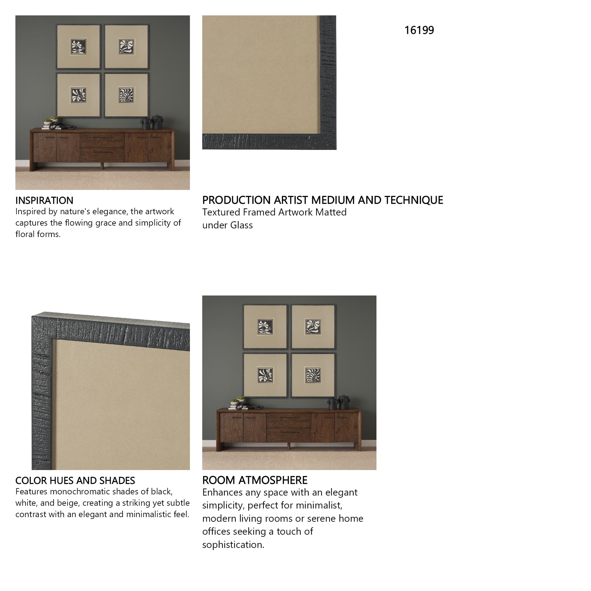 Spanish Tile Dark II by Mercana Studio Textured Framed Artwork Matted under Glass — in a styled room