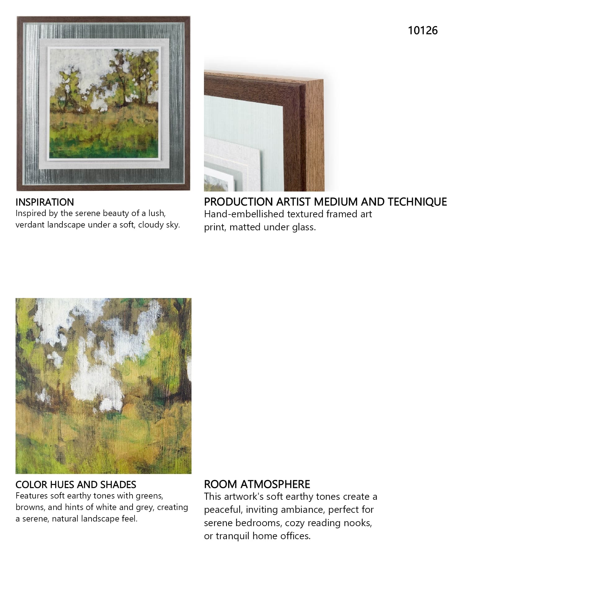 Meadow Lands I by Jennifer Goldberger Hand Embellished Textured Framed Art Print Matted under Glass — in a styled room