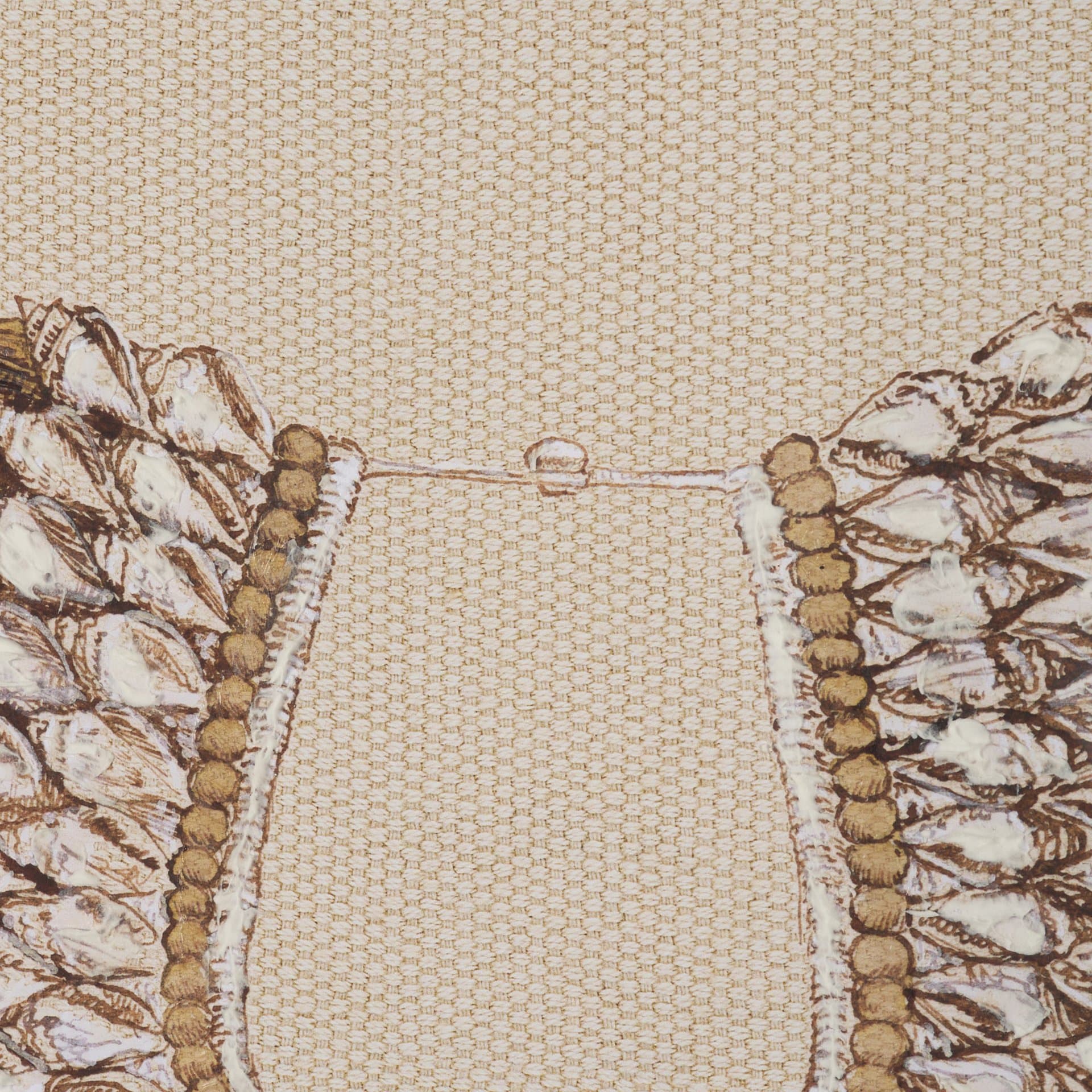 Papua Necklace III by Mercana Studio Hand-Embellished Textured Framed Artwork Matted under Glass — product photograph