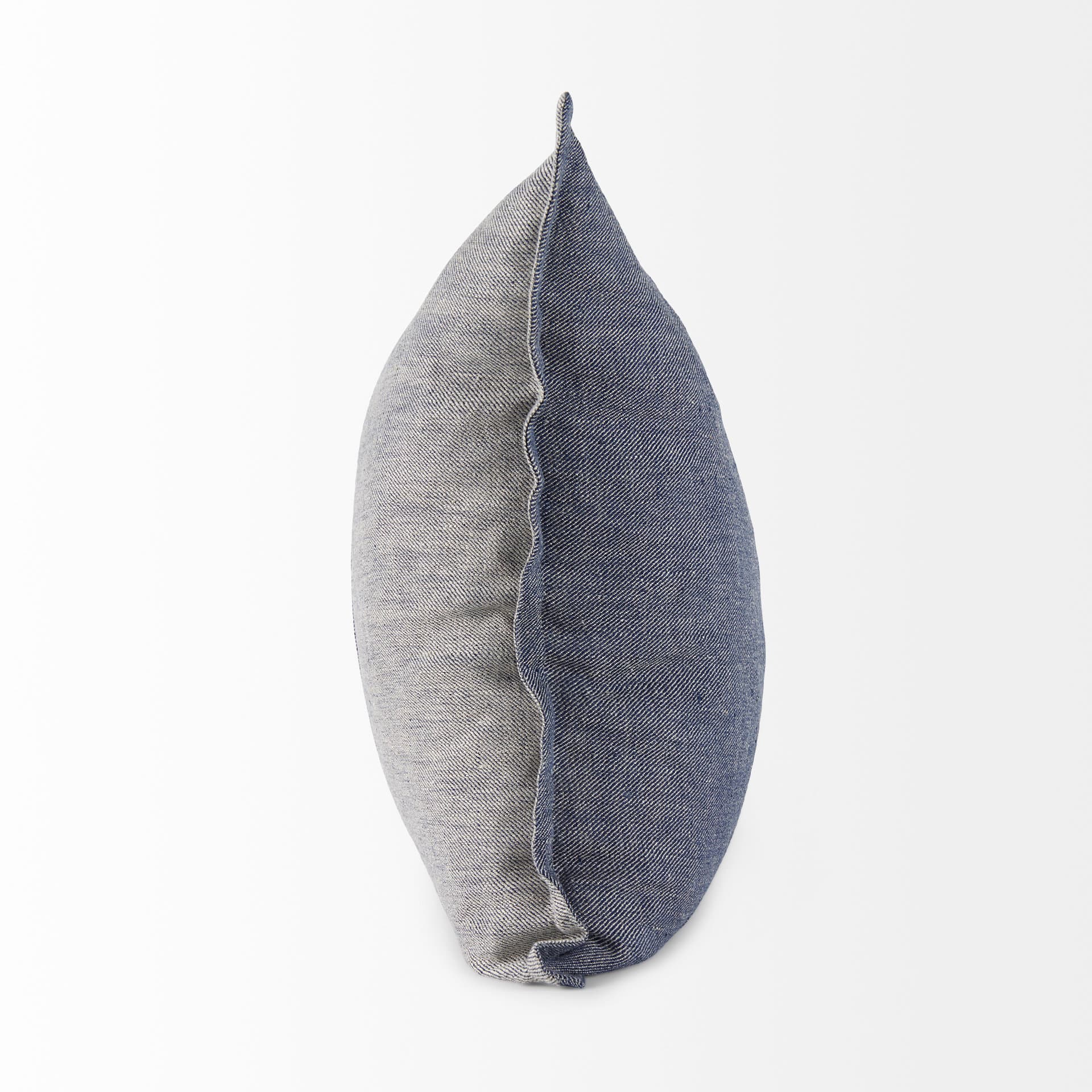 Aubrielle 20x20 Gray and Blue Fabric Color Blocked Pillow Cover — product photograph