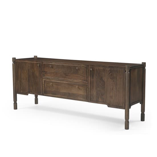 Phil Dark Brown Wood 2 Door 1 Drawer w/ Pull Down Media Console — product photograph