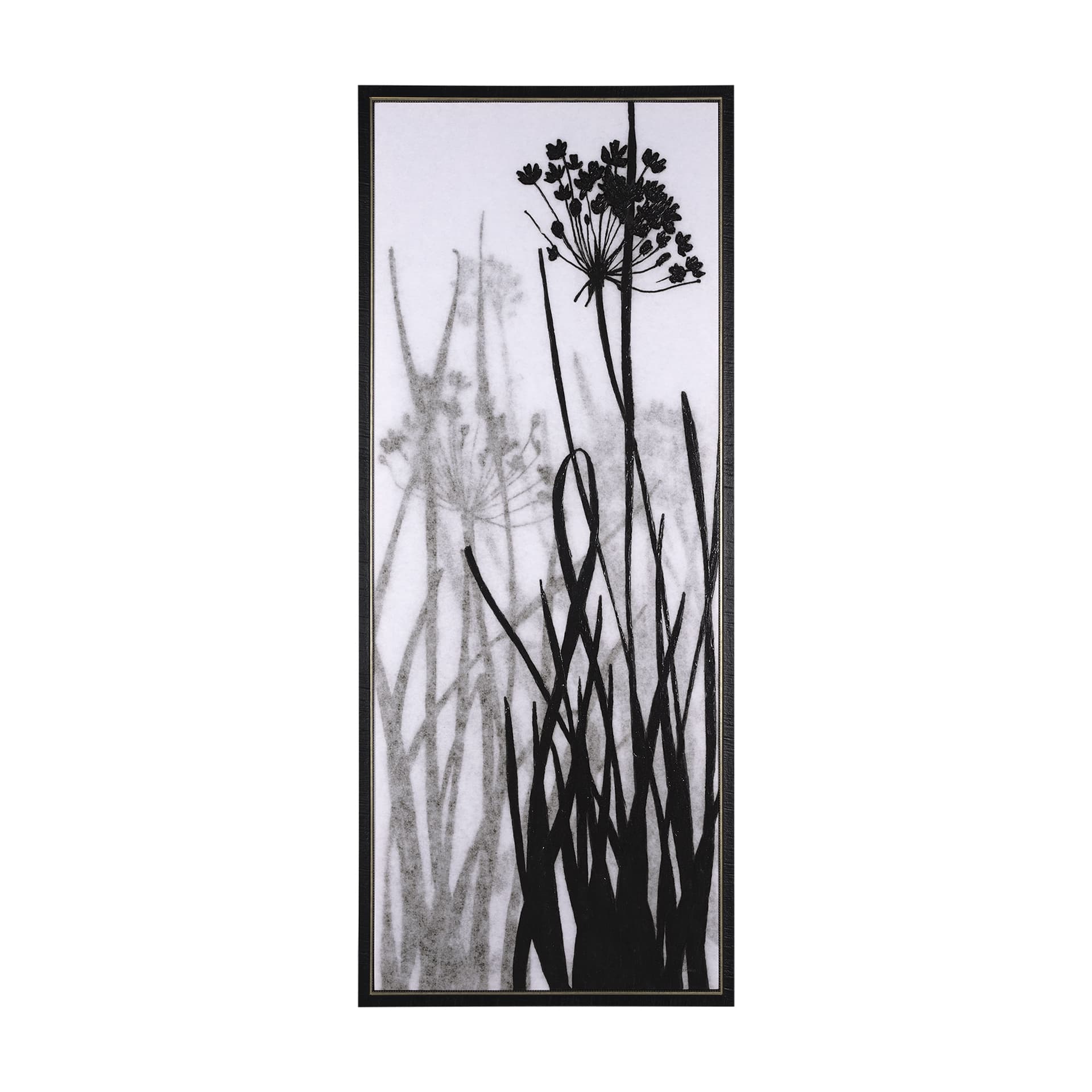 Floral Silhouette I by Mercana Studio a Hand Embellished Textured Framed Canvas — product photograph