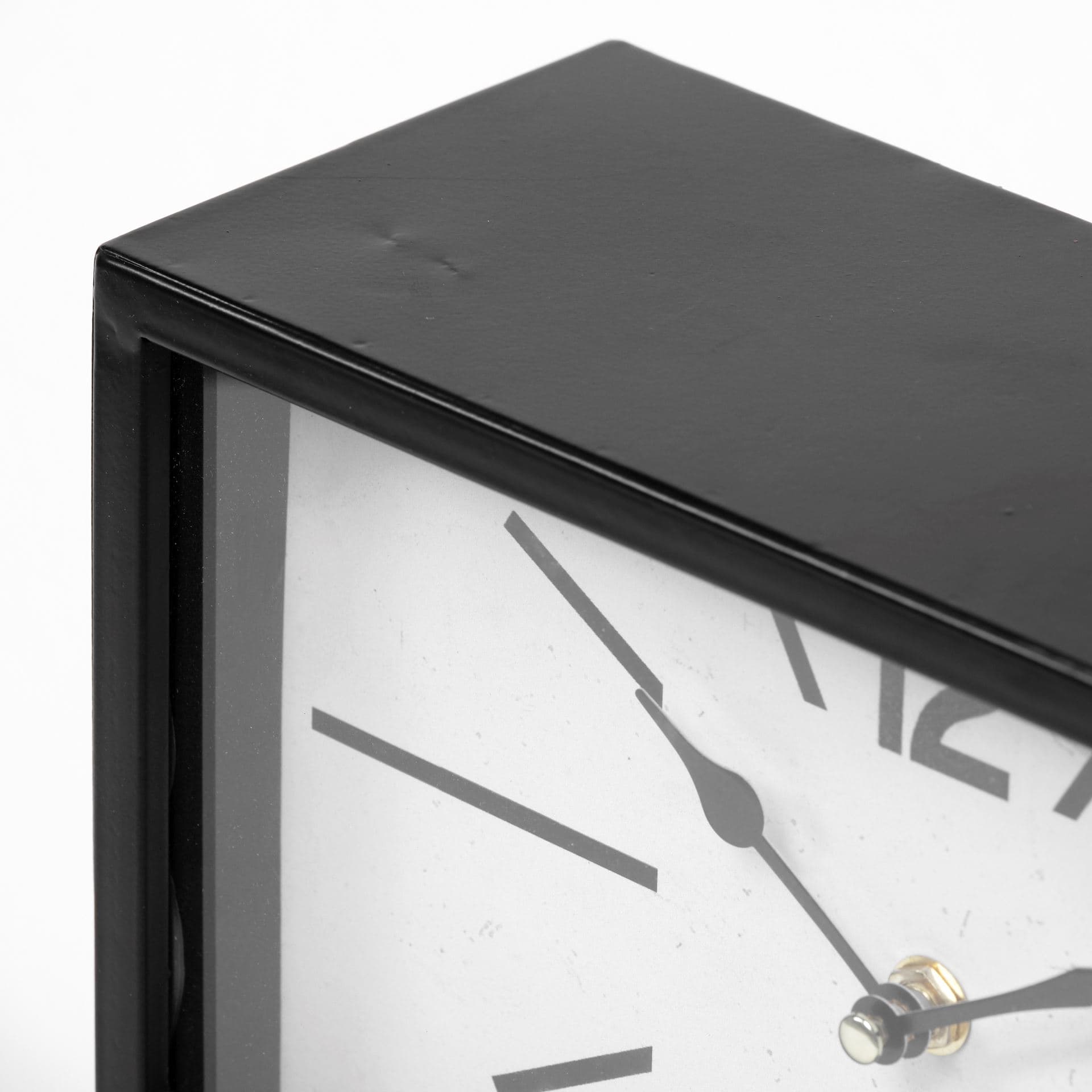 Lita Black Metal Rectangular Table Clock — product photograph