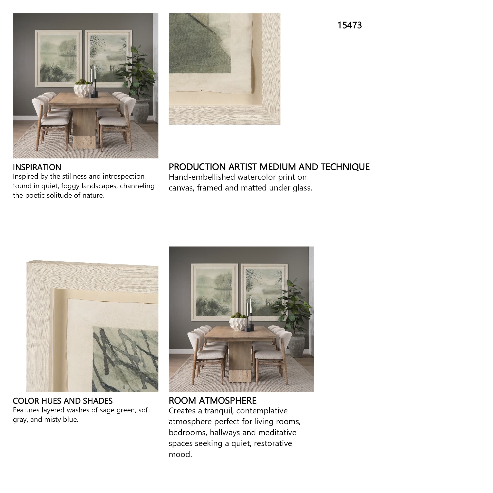 Over At The Lake by Mercana Studio a Hand Embellished Framed Art Print Matted under Glass — in a styled room