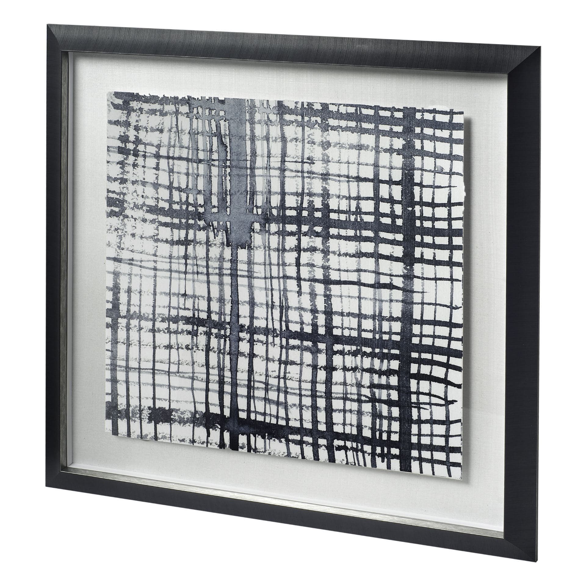 Custom Stylus I by Chariklia Zarris a Hand Embellished Textured Framed Art Print Matted under Glass — product photograph