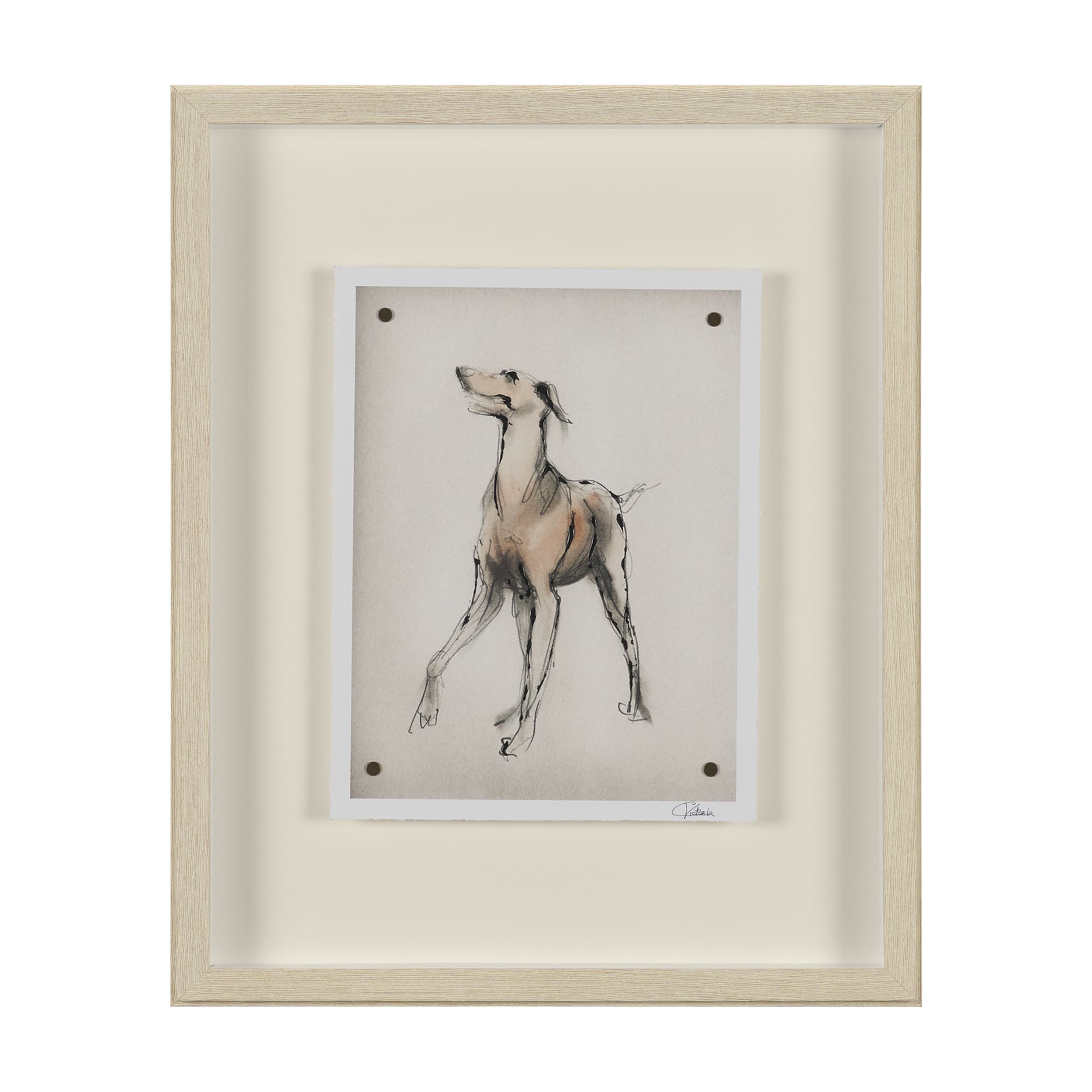 Playful Pup II by Mercana Studio Hand Embelished Framed Artwork Matted under Glass — product photograph