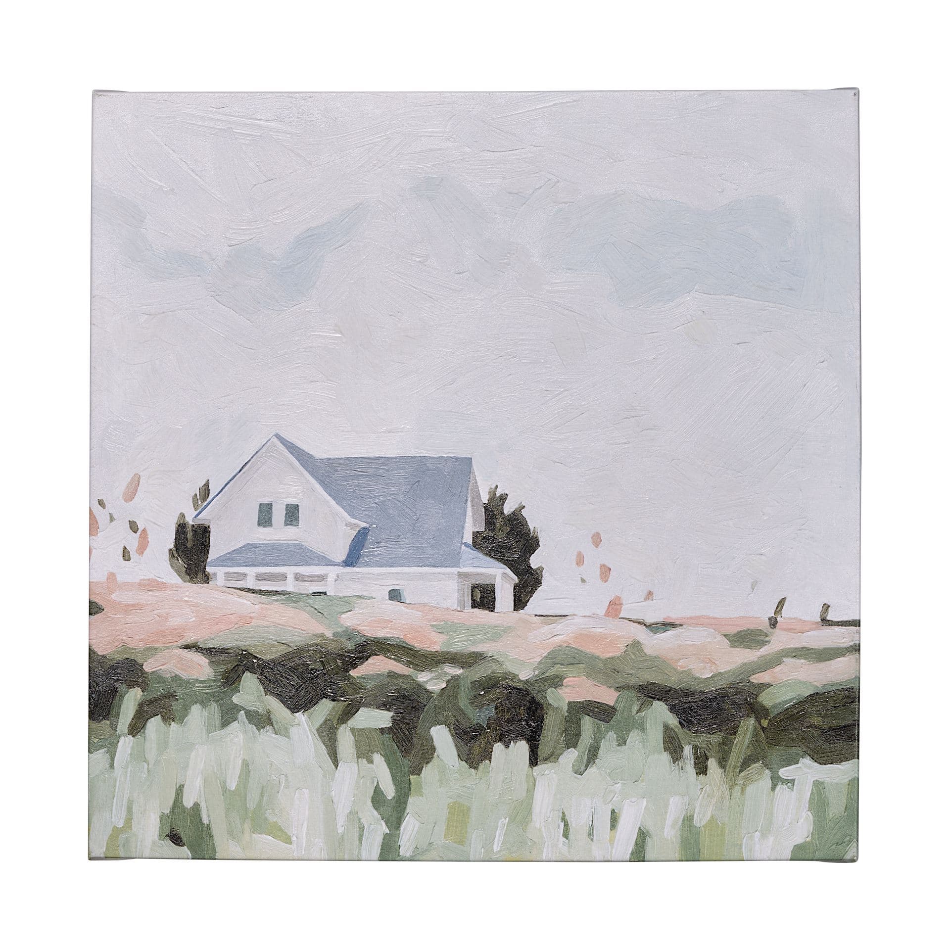 House on a Hill I by Emma Scarvey a Hand Embellished Textured Canvas — product photograph