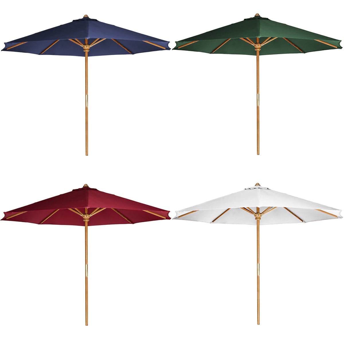 10-ft Teak Market Umbrella with Red Canopy TU90-R — product photograph