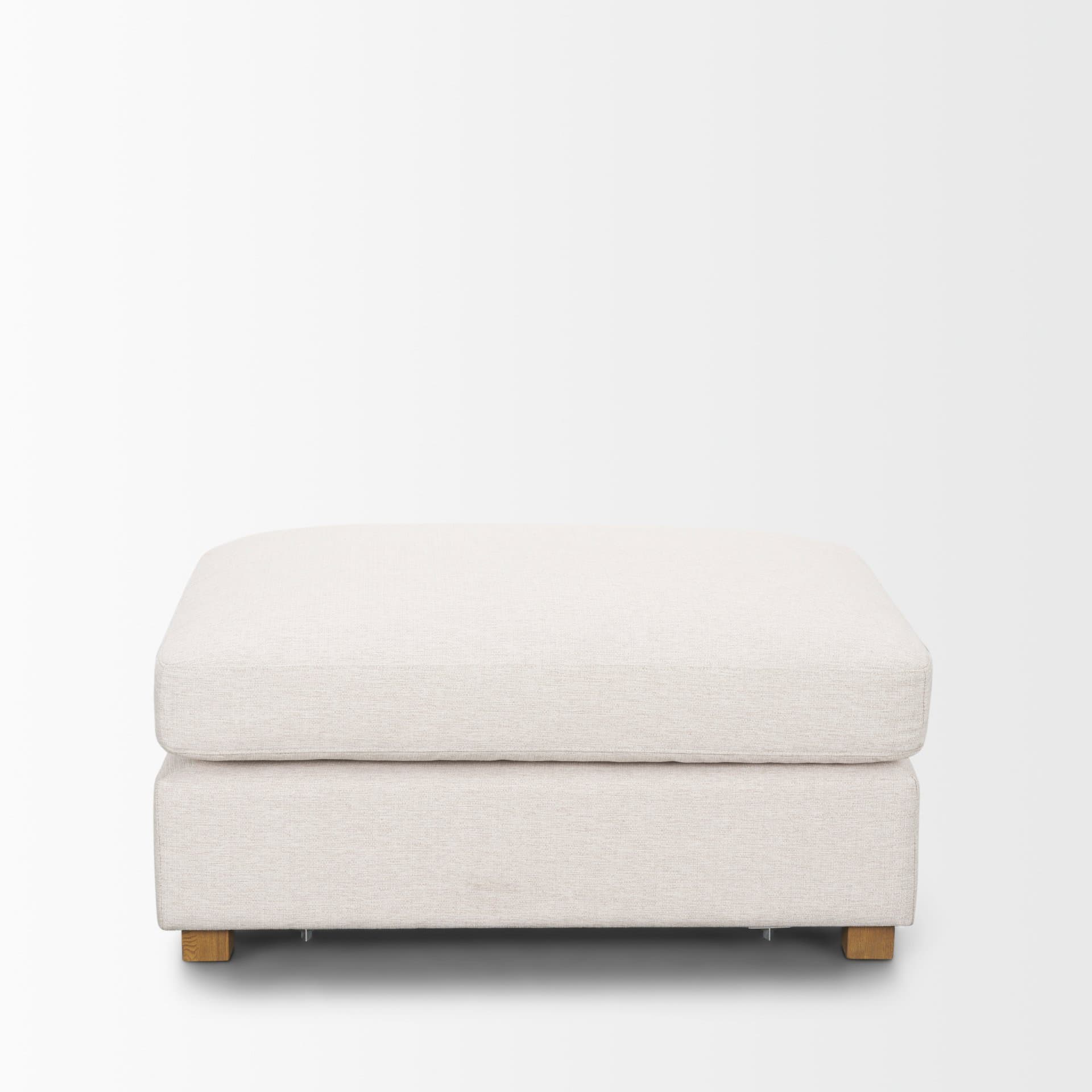 Halston Small Ottoman Oatmeal Performance Fabric — product photograph