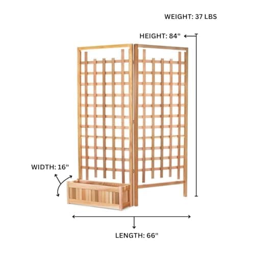 Cedar Planter Box with Trellis Privacy Screens Set PL30-Set — product photograph