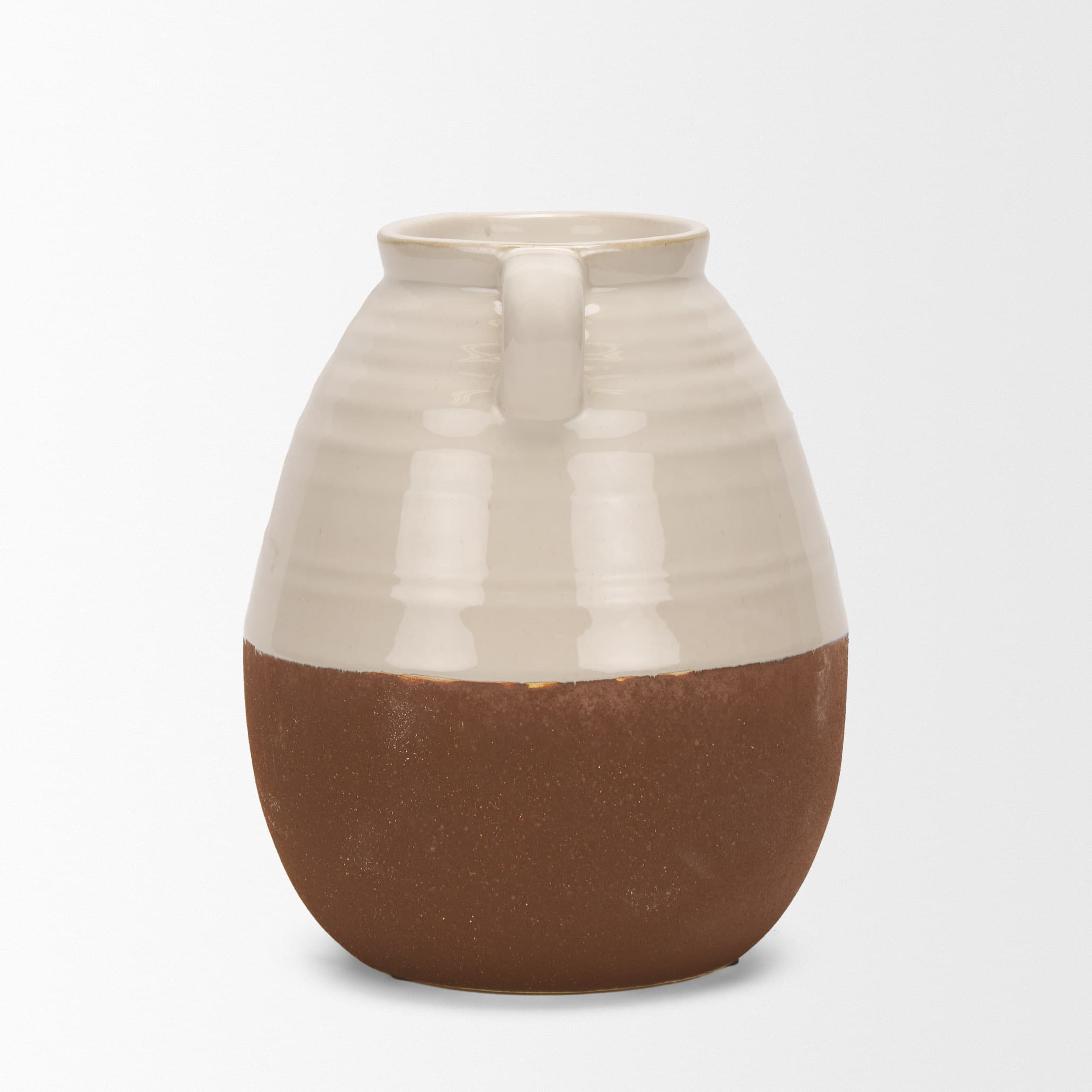 Tryna Small Beige w/ Matte Brown Ceramic Vase — product photograph
