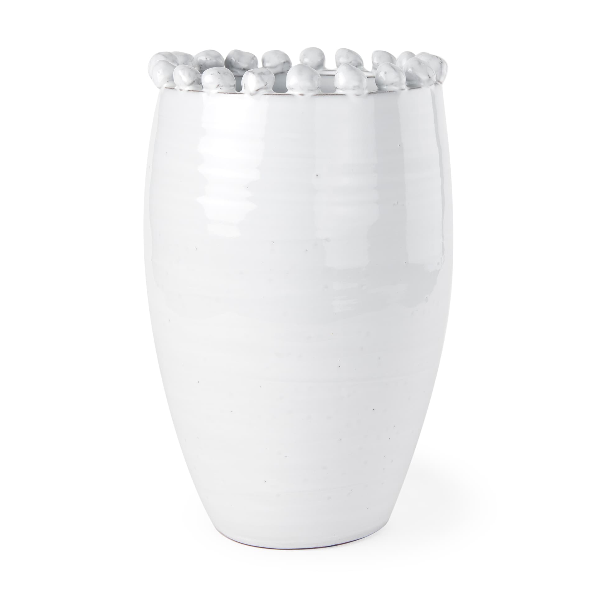 Basin Large Off-White Glazed Vase — product photograph