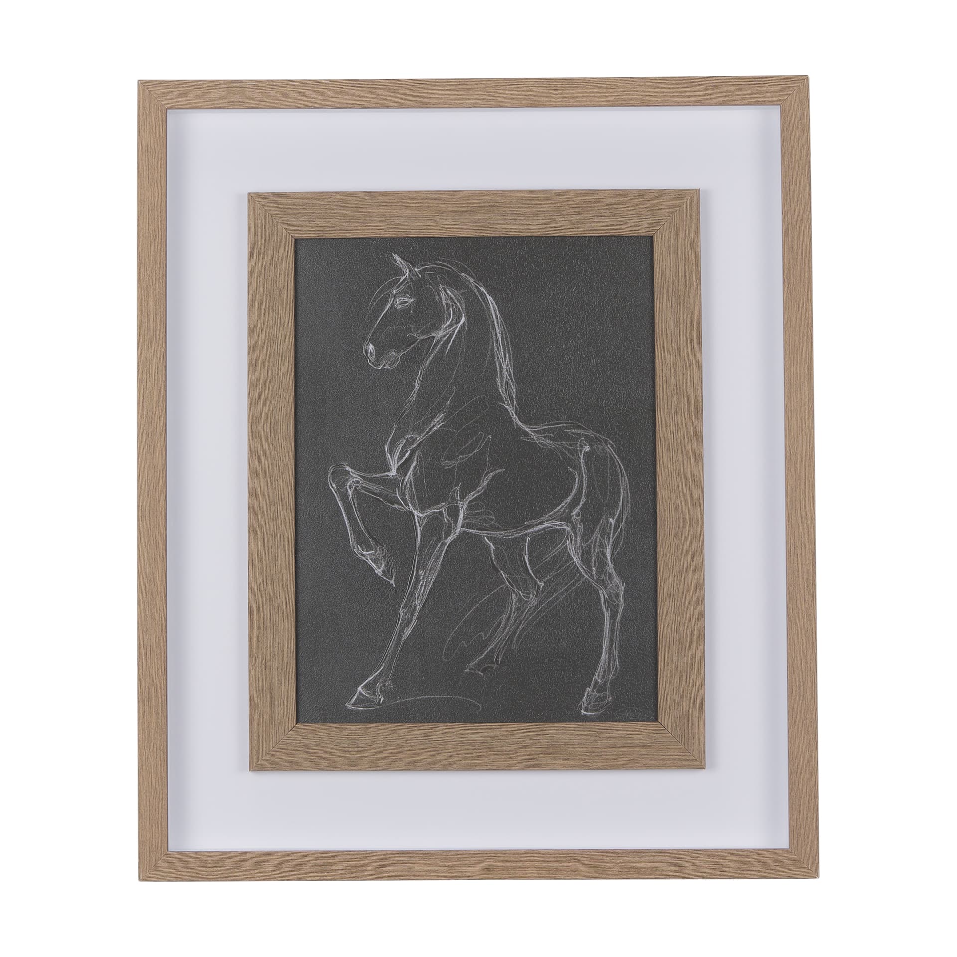 Horse IV by Mercana Studio a Hand Embellished Textured Framed Art Print Matted under Glass — product photograph