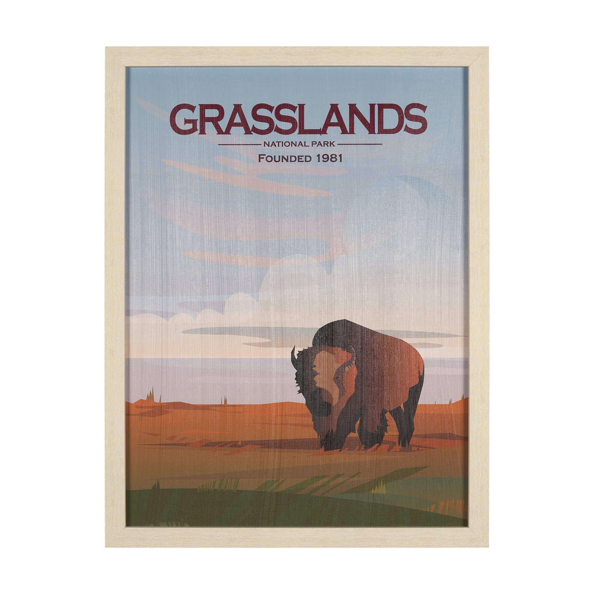 Grasslands GO (L) by Mercana Studio a Hand Embellished Decograph Framed Art Print — product photograph