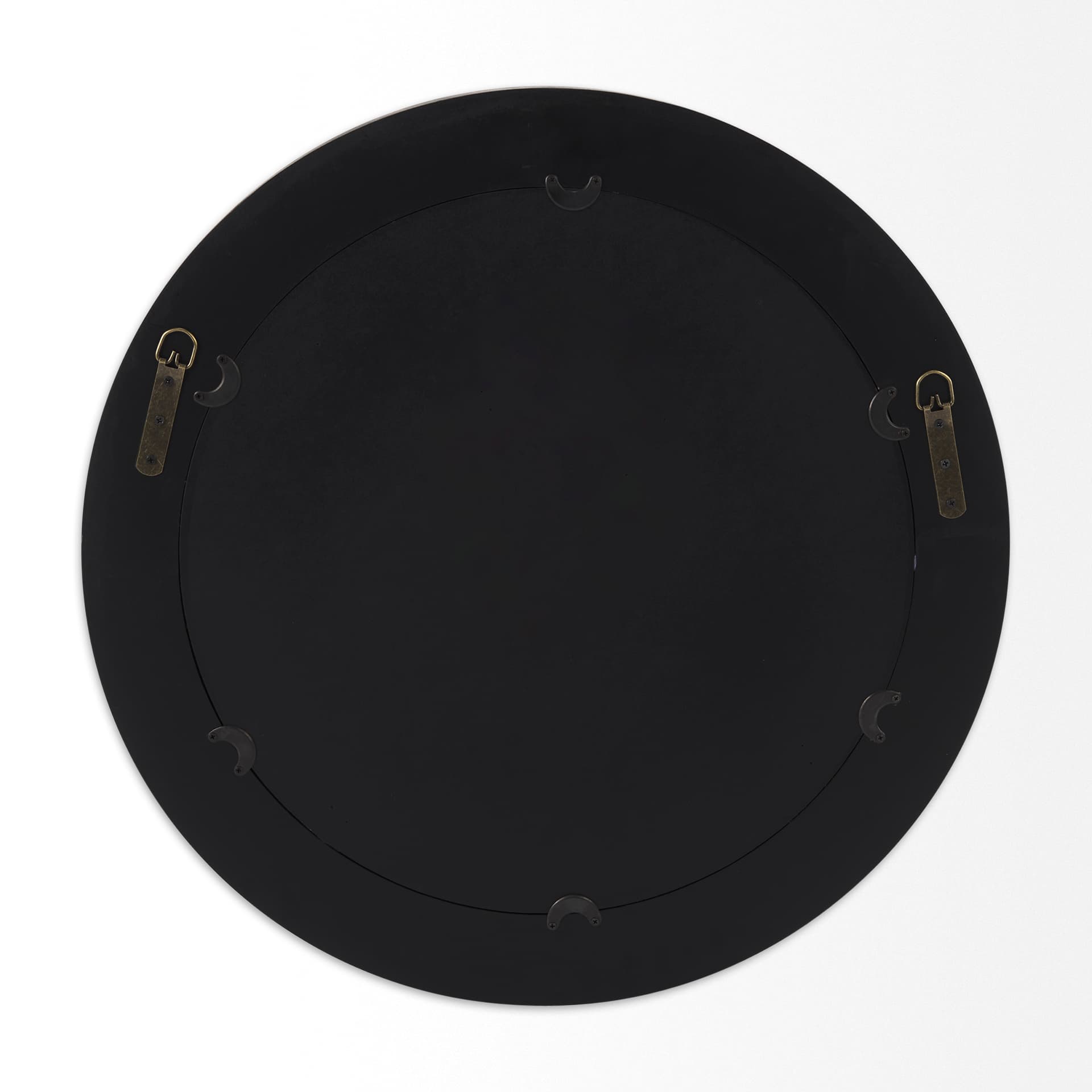 Ovallas 22" Round Champagne Wood Frame Mirror — product photograph
