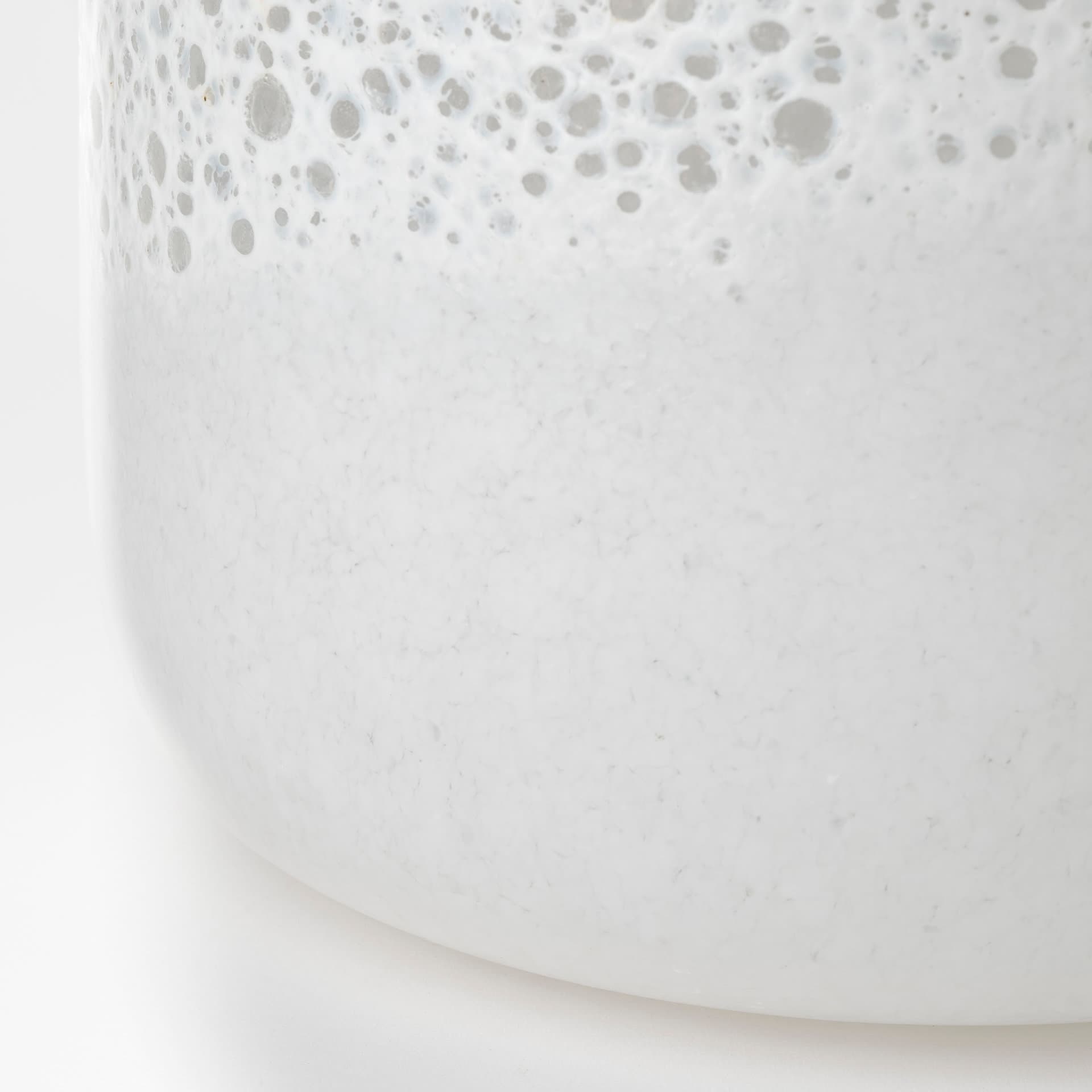 Pearl Short White Gold Rim Glass Vase — product photograph