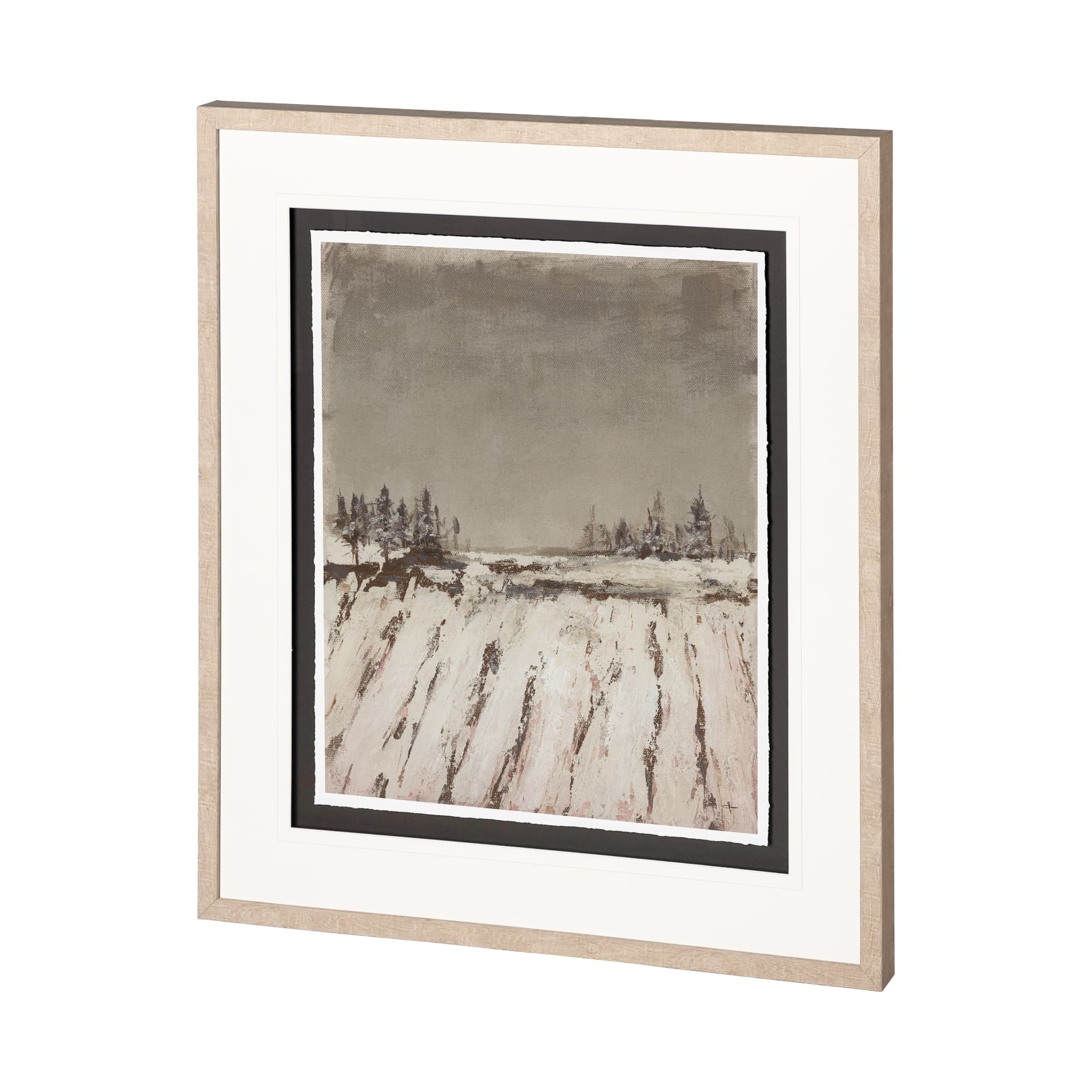 Silent Snow II by Jonathan Klassen a Hand Embellished Textured Framed Art Print Matted under Glass — product photograph