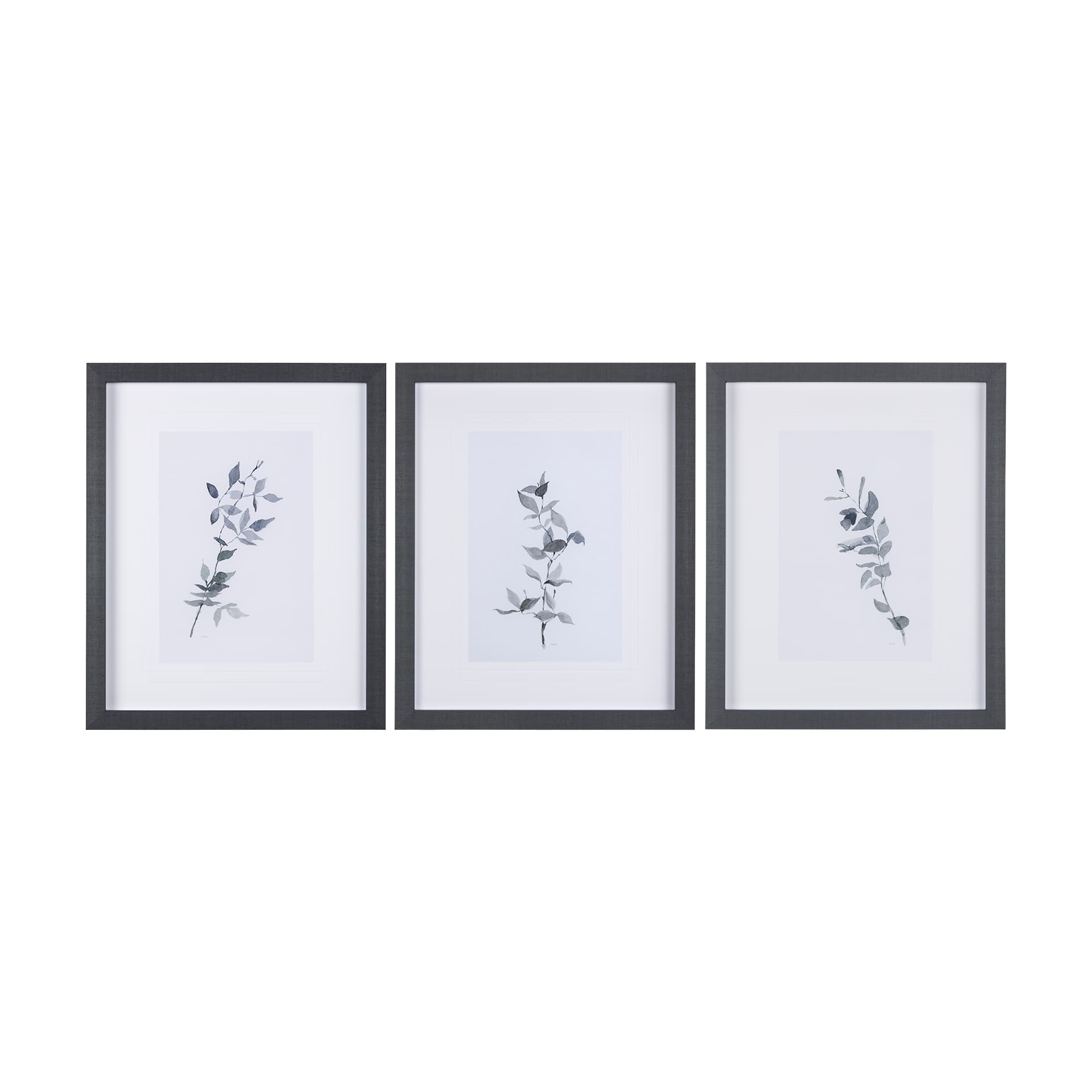 Leaf Shadow II by Mercana Studio a Hand Embellished Textured Framed Art Print Matted under Glass — product photograph