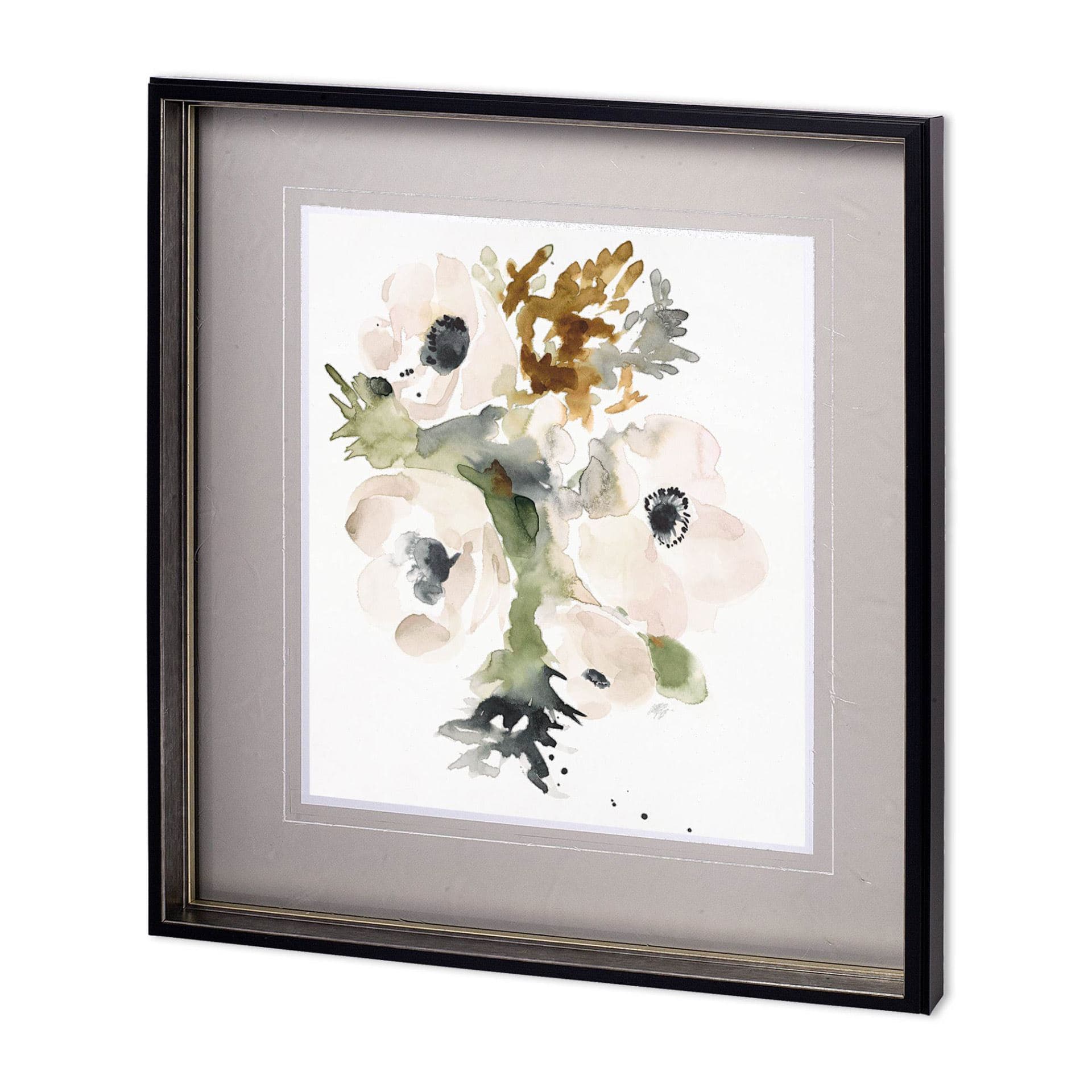 winter bouquet 2 by Megan Swartz a Hand Embellished Textured Framed Art Print Matted under Glass — product photograph