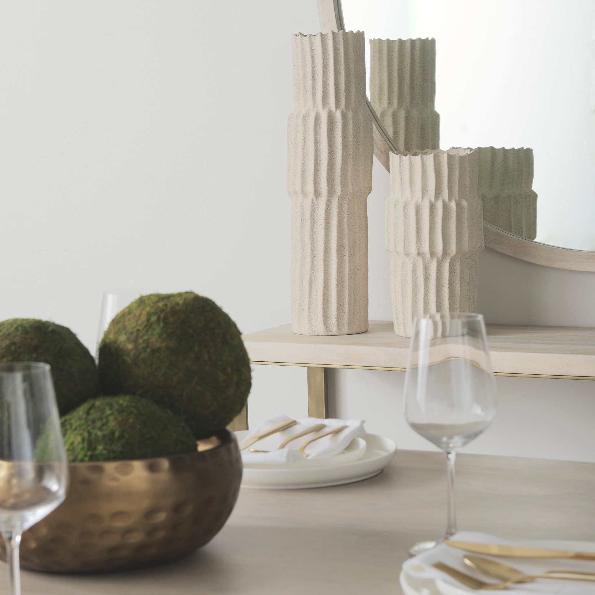 Cardon 23.0H Cream Ceramic Vase — product photograph