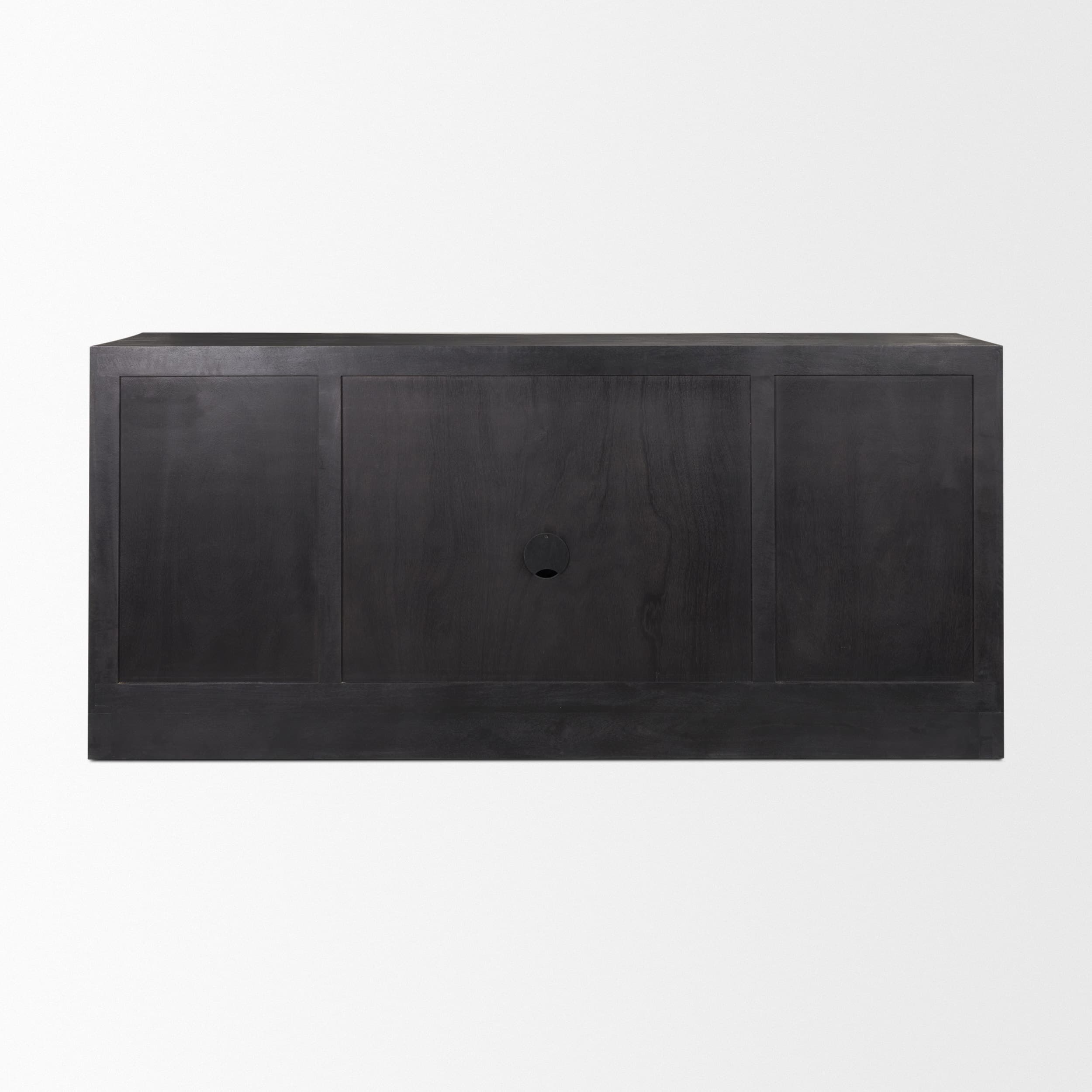 Suri Black Wood w/ Glass 4-Door Closed Sideboard — product photograph