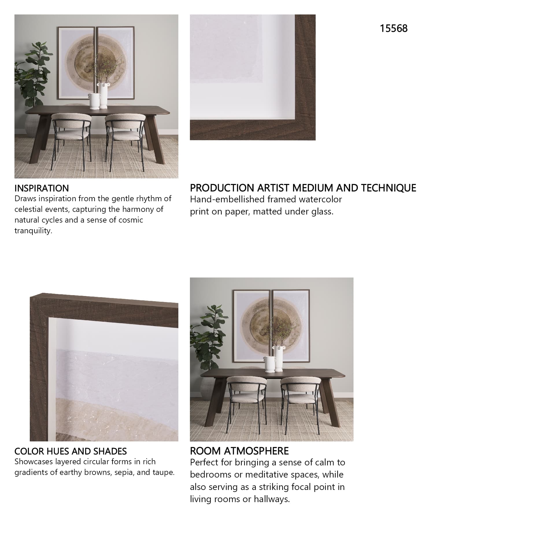 Soft Eclipse (Set of 2) by Mercana Studio a Hand Embellished Framed Art Print Matted under Glass — in a styled room