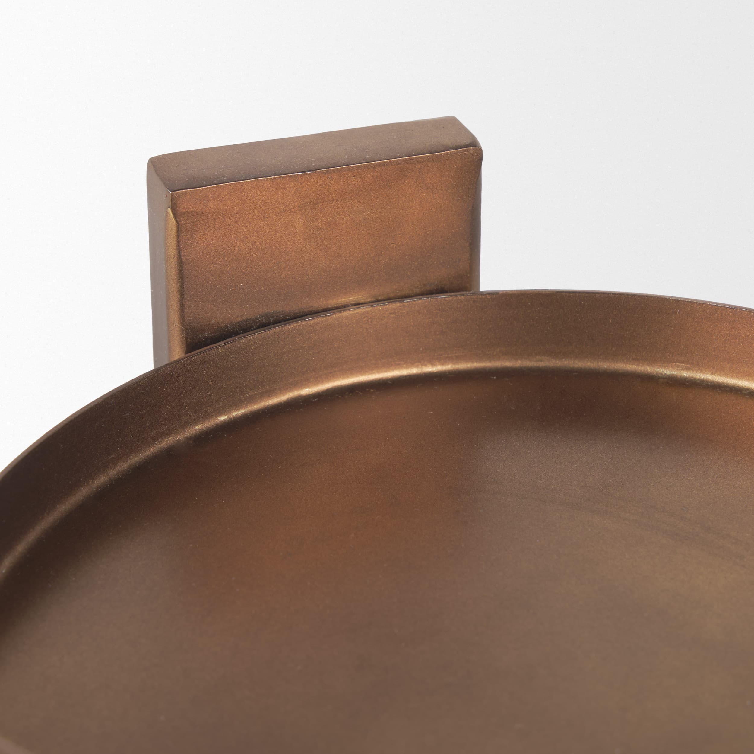 Price Large Antiqued Gold Metal w/ Glass Hurricane Candle Holder — product photograph
