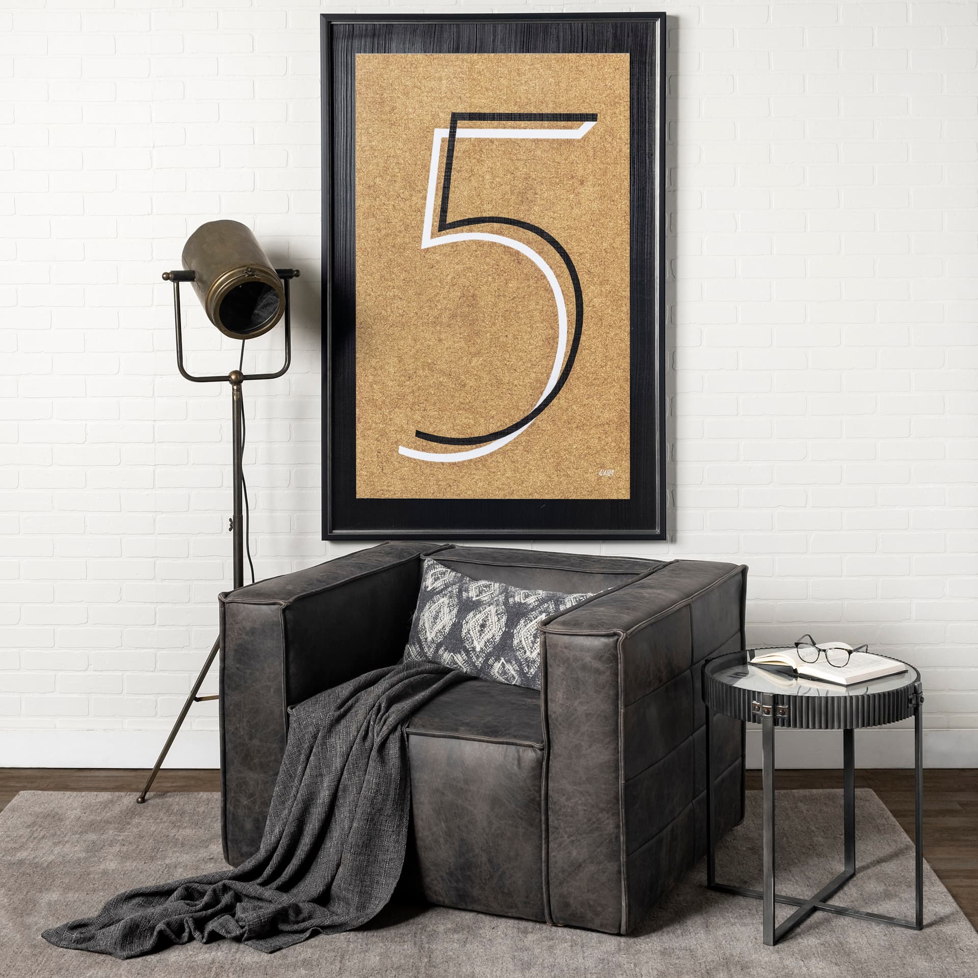Value Collector 5 by Mercana Studio a Hand Embellished Textured Framed Art Print — in a styled room