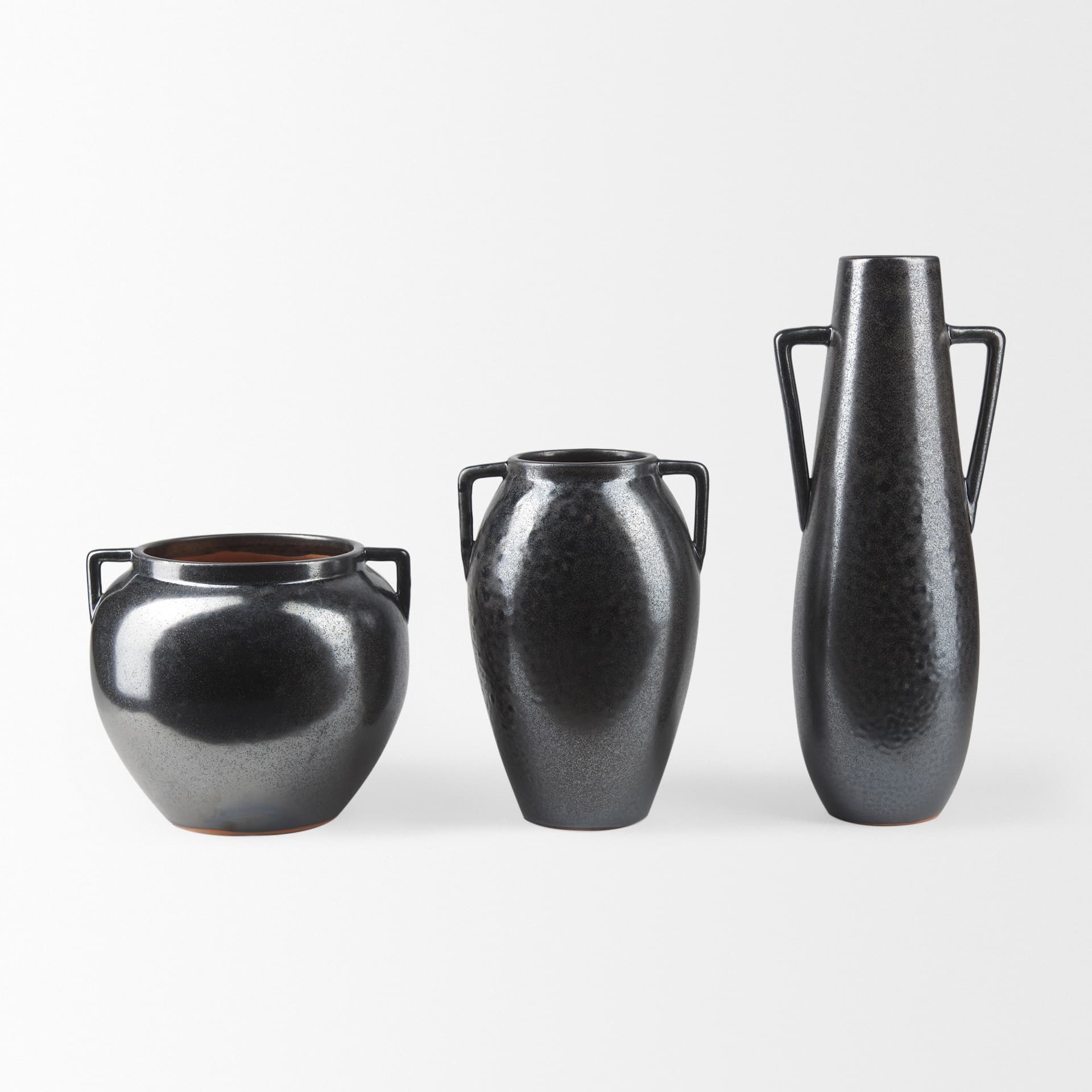 Kora Medium Dark Metallic Double Ear Vase — product photograph
